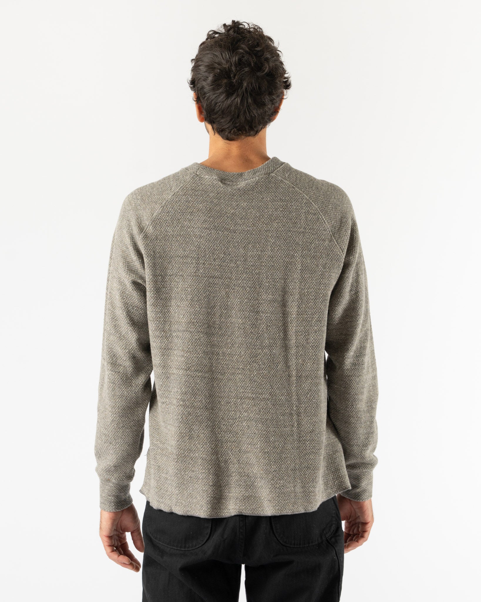 Lady White Co. Raglan Thermal in Grey Melange