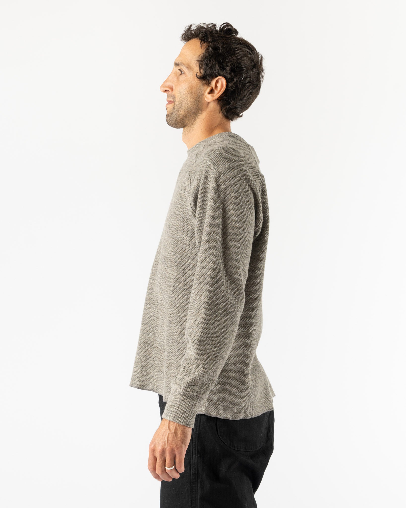 Lady White Co. Raglan Thermal in Grey Melange