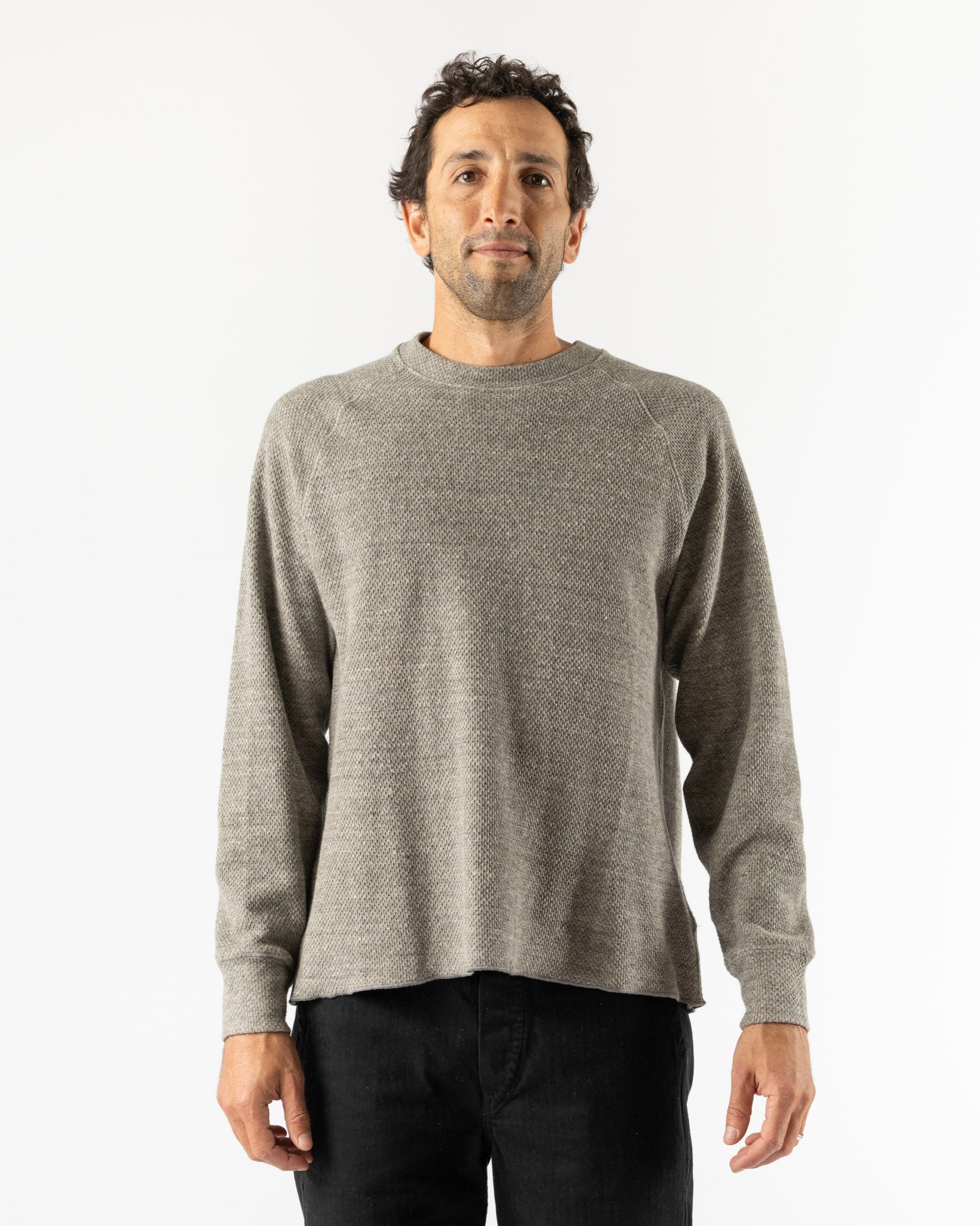 Lady White Co. Raglan Thermal in Grey Melange Curated at Jake and