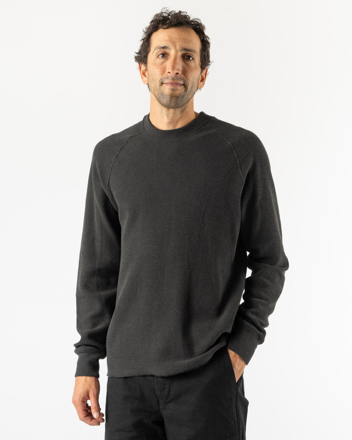 Lady White Co. Raglan Thermal in Pigment Charcoal Curated at Jake 