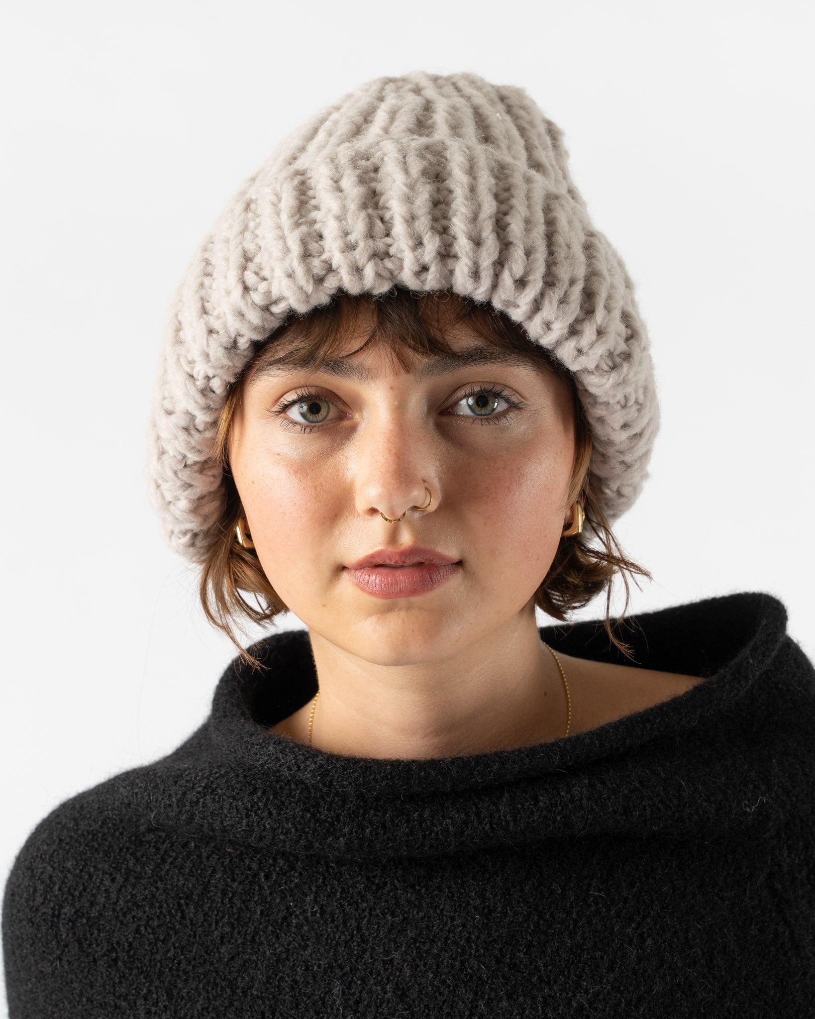 Lauren Manoogian Handknit Rib Hat in Lavender