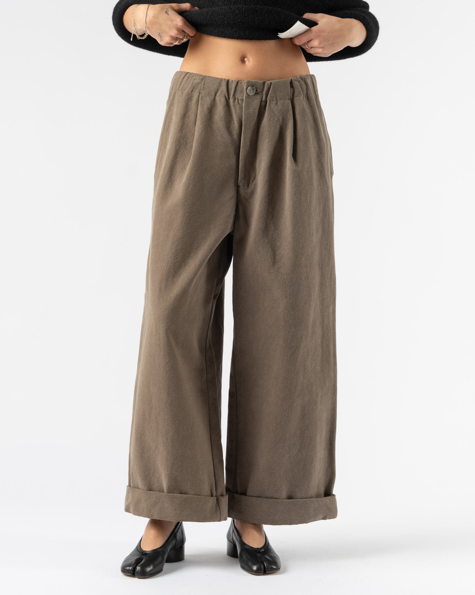 Lauren Manoogian Canvas Trouser in Washed Cinder