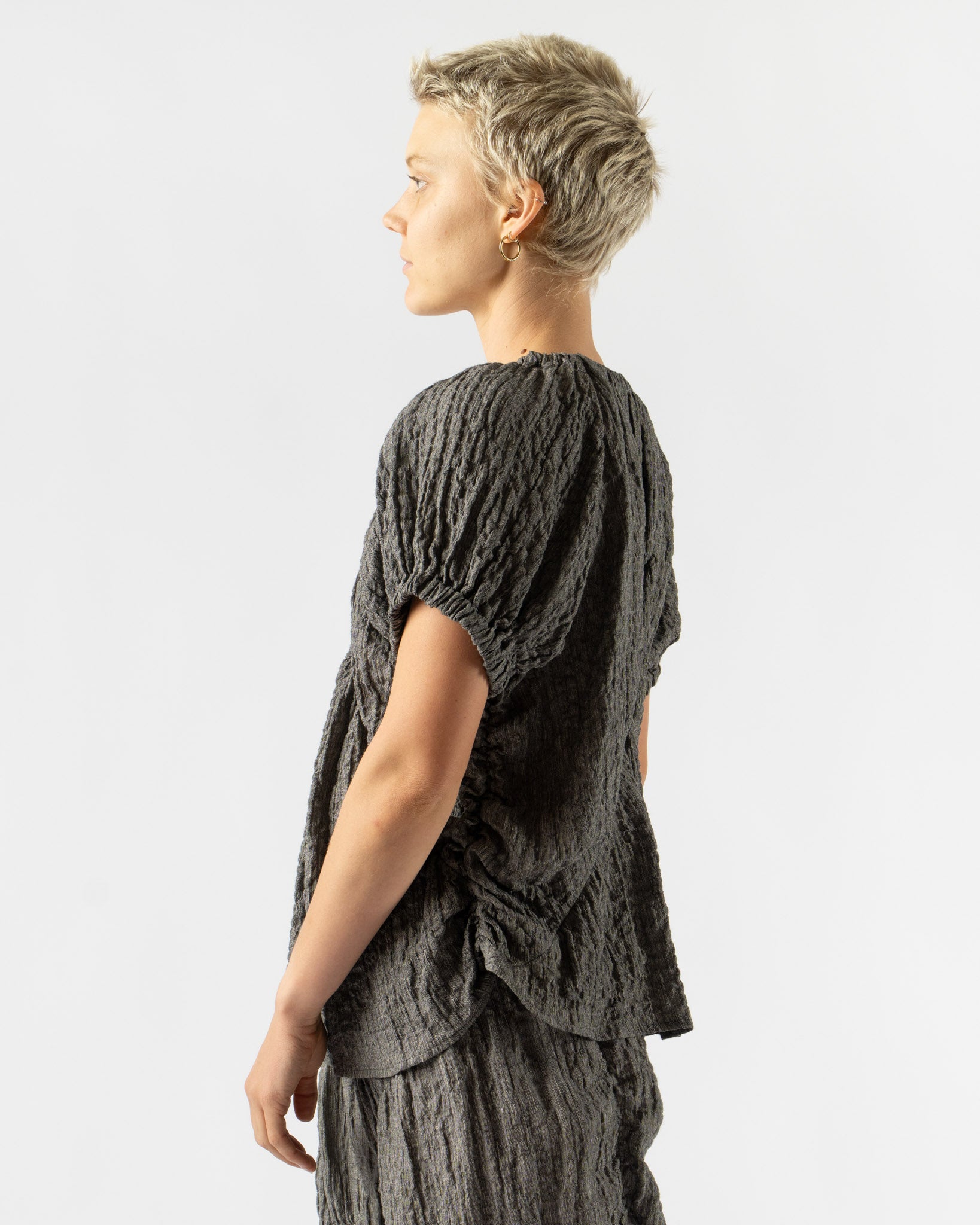 Lauren Manoogian Shirred Top in Charcoal
