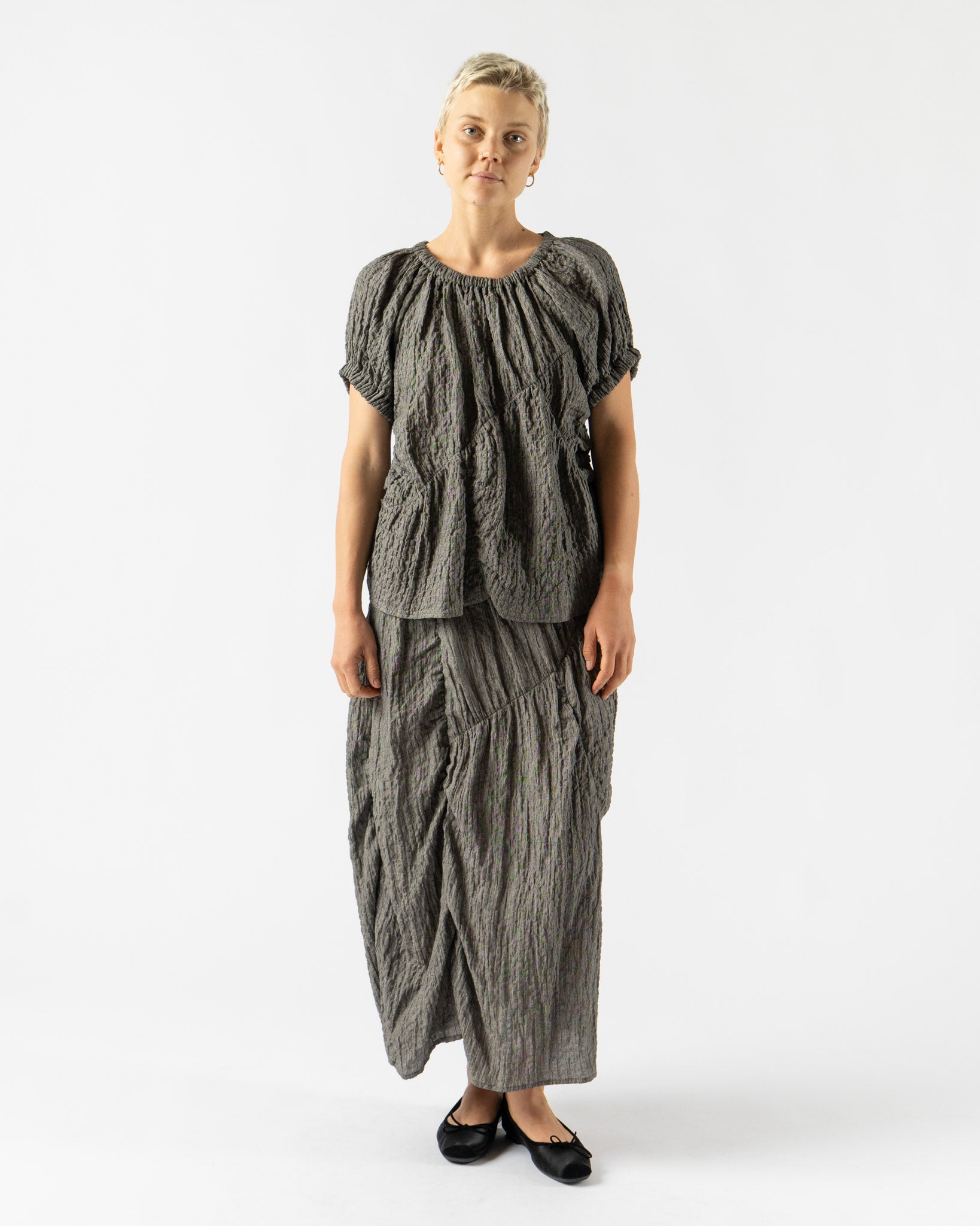 Lauren Manoogian Shirred Top in Charcoal