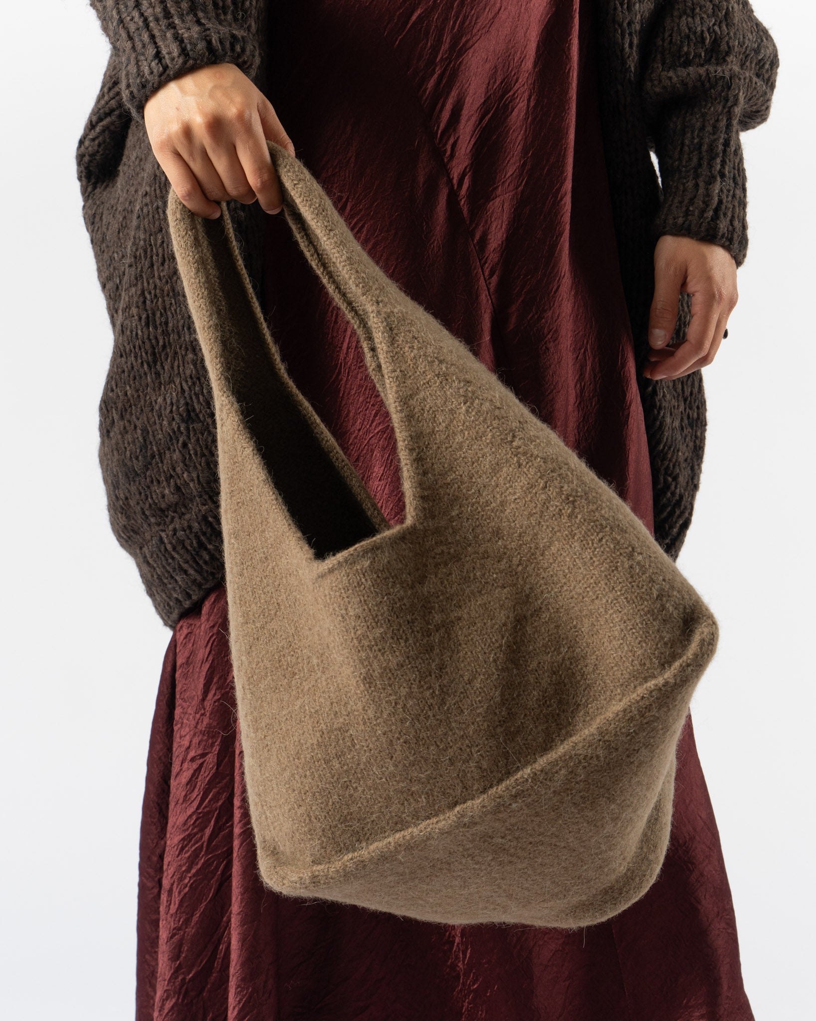 Lauren Manoogian Knit Baby Bindle Bag in Tobacco