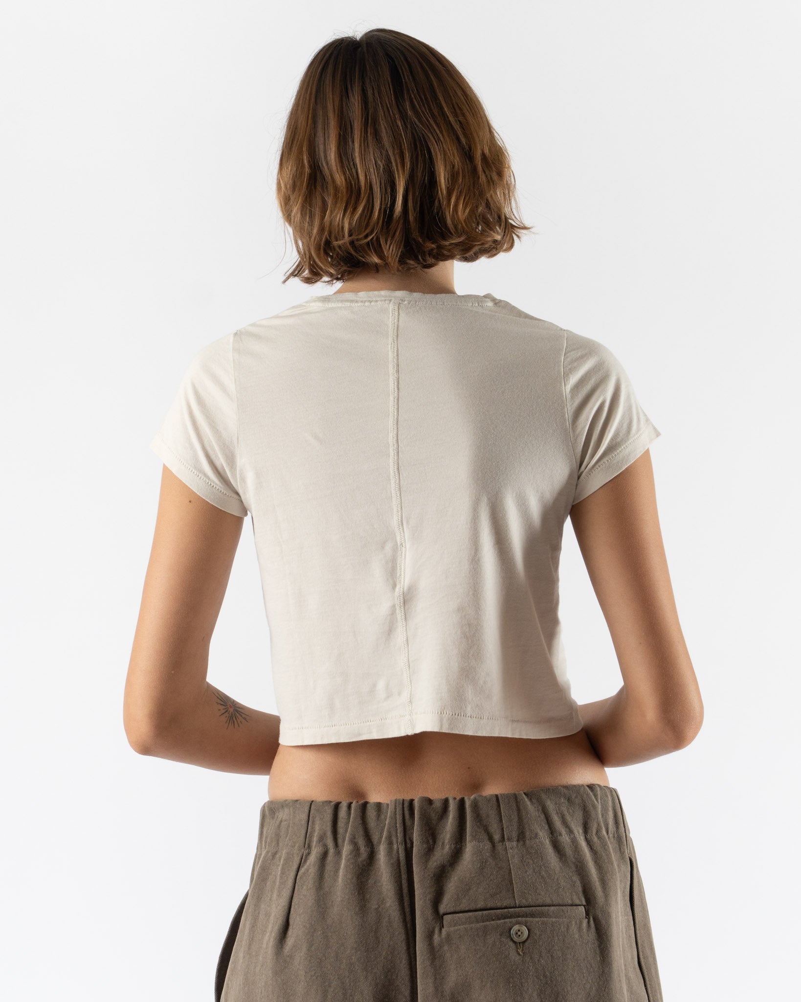 Lauren Manoogian Fine Crop Tee in Greige