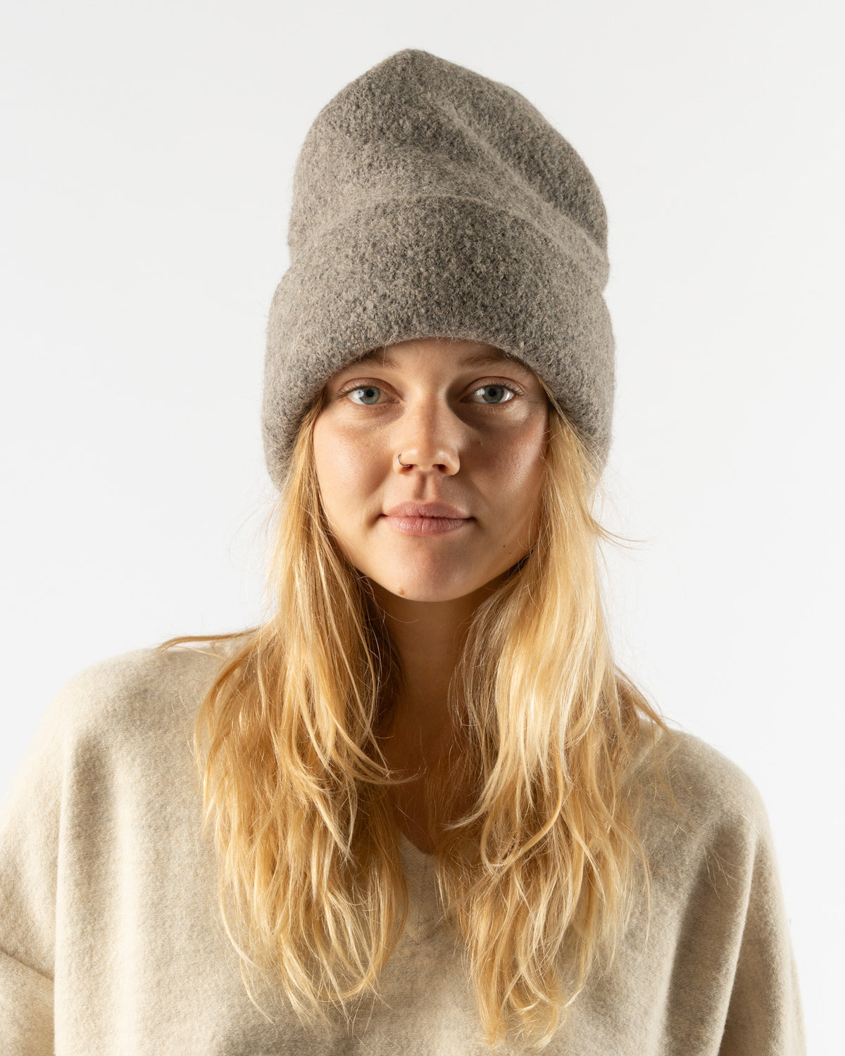 Lauren Manoogian Gray Wool Carpenter Hat Lauren Manoogian Carpenter Hat in Dust Curated at Jake and Jones main image 3