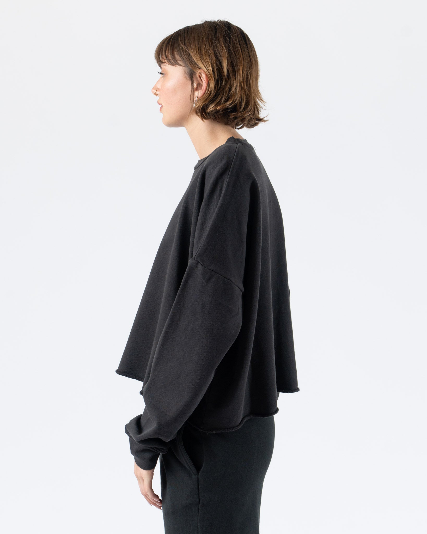 Lauren Manoogian Fleece Crewneck in Black
