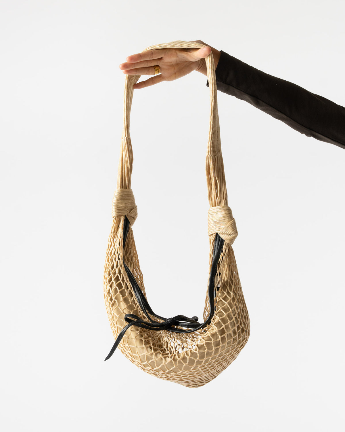 Lemaire Fortune Croissant Filt Bag in Light Beige Curated at Jake 