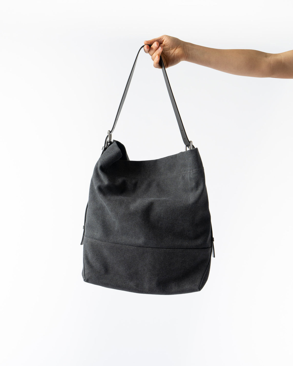 Lemaire Belted Tote Bag in Ash Black Curated at Jake and Jones