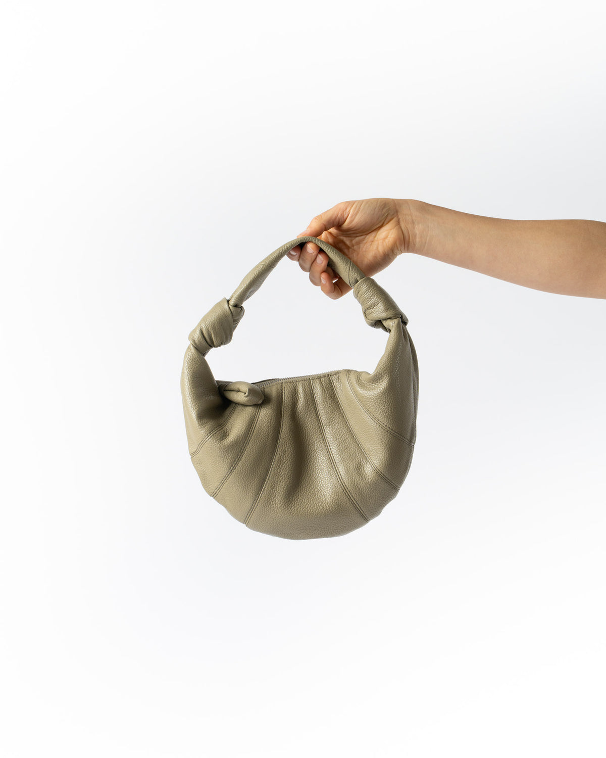 Lemaire Mini Fortune Croissant Bag in Dusty Khaki Curated at Jake 
