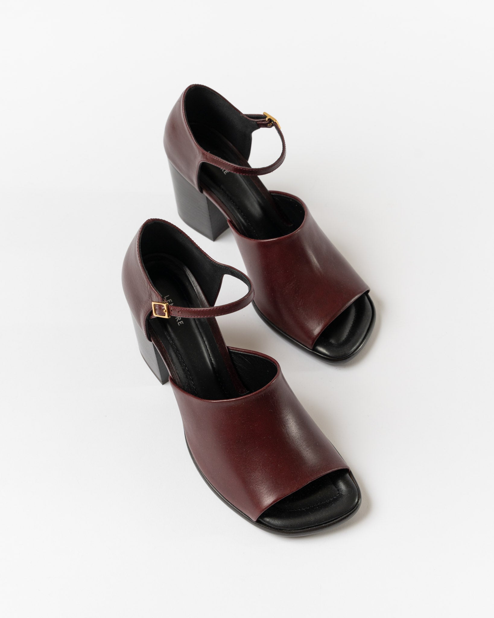 Lemaire Square Heeled Sandals in Chianti