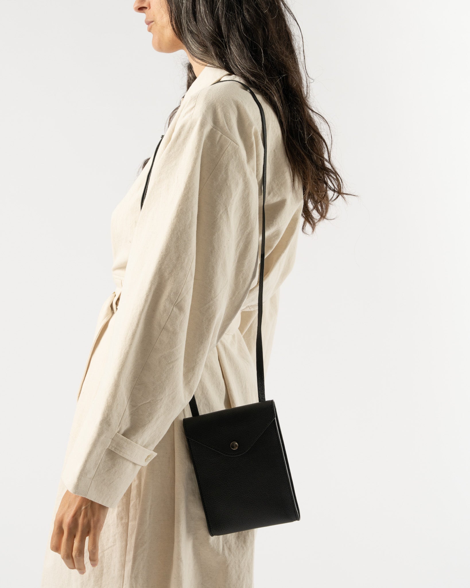 Lemaire Enveloppe with Strap in Black
