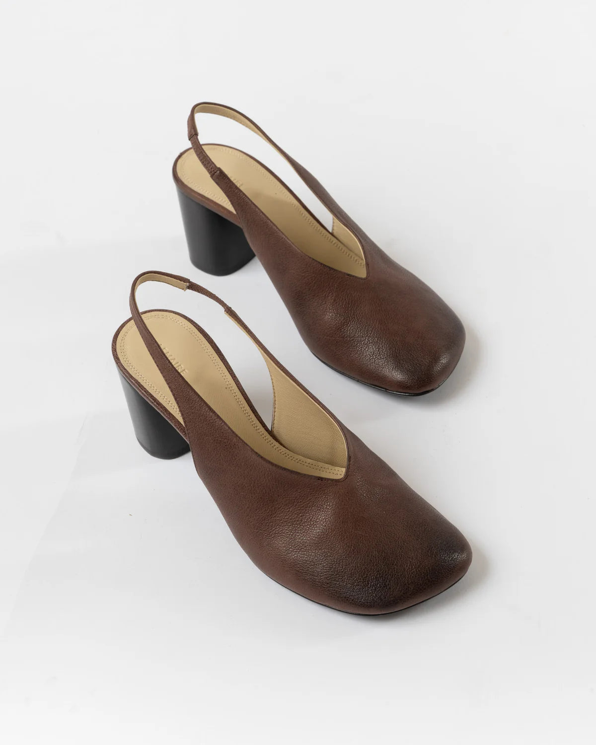 Lemaire Glove Slingback 80 in Washed Dark Brown