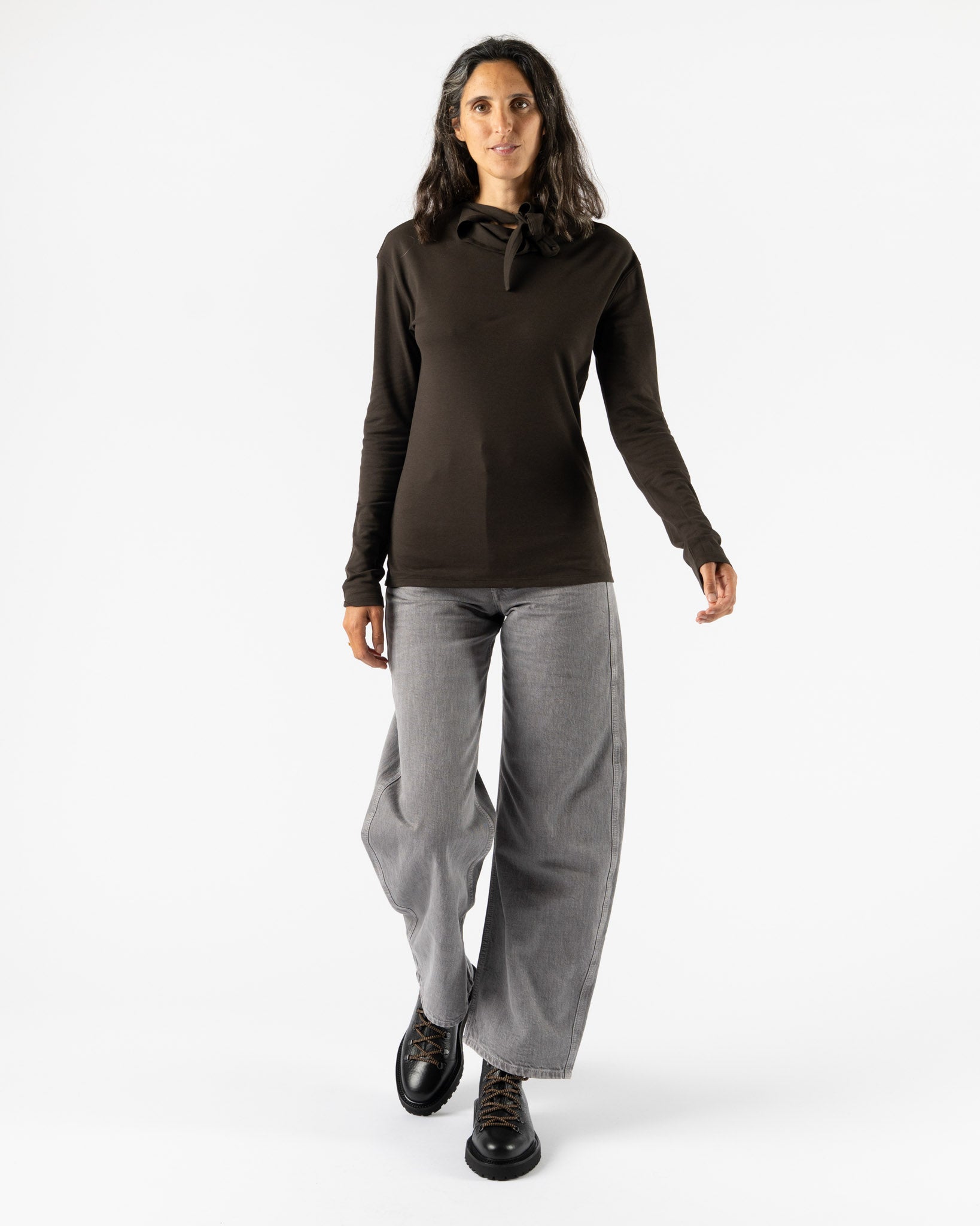 Lemaire High Waisted Curved Pants in Heather