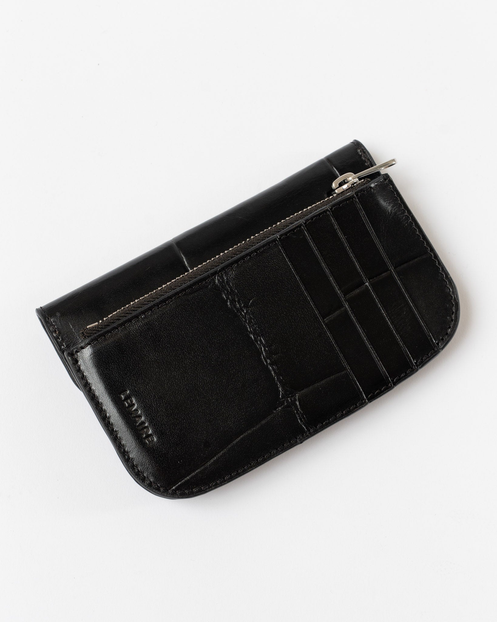 Lemaire Soft Tab Card Holder Coin Purse in Espresso