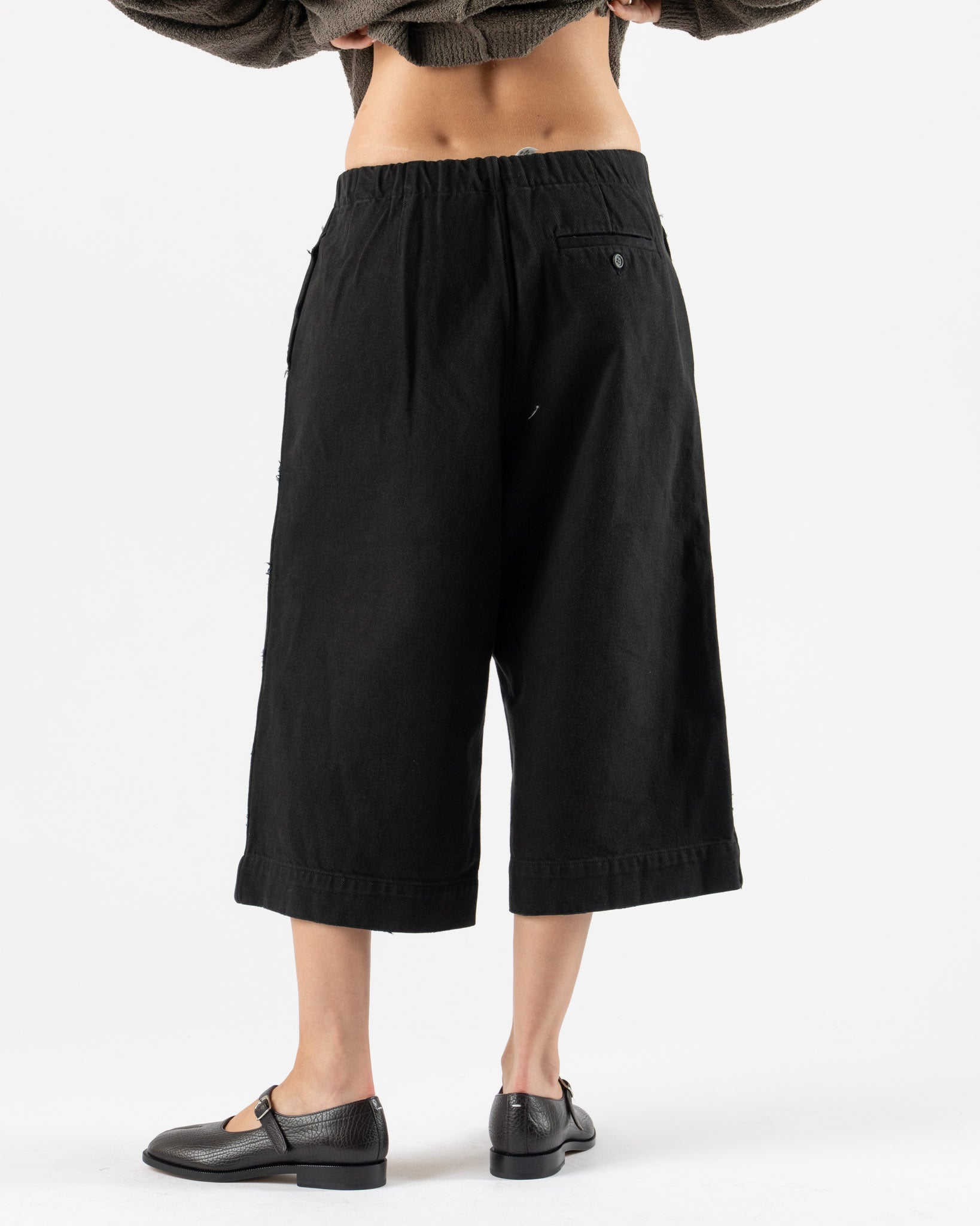 Lauren Manoogian Washed Crop Trouser in Black