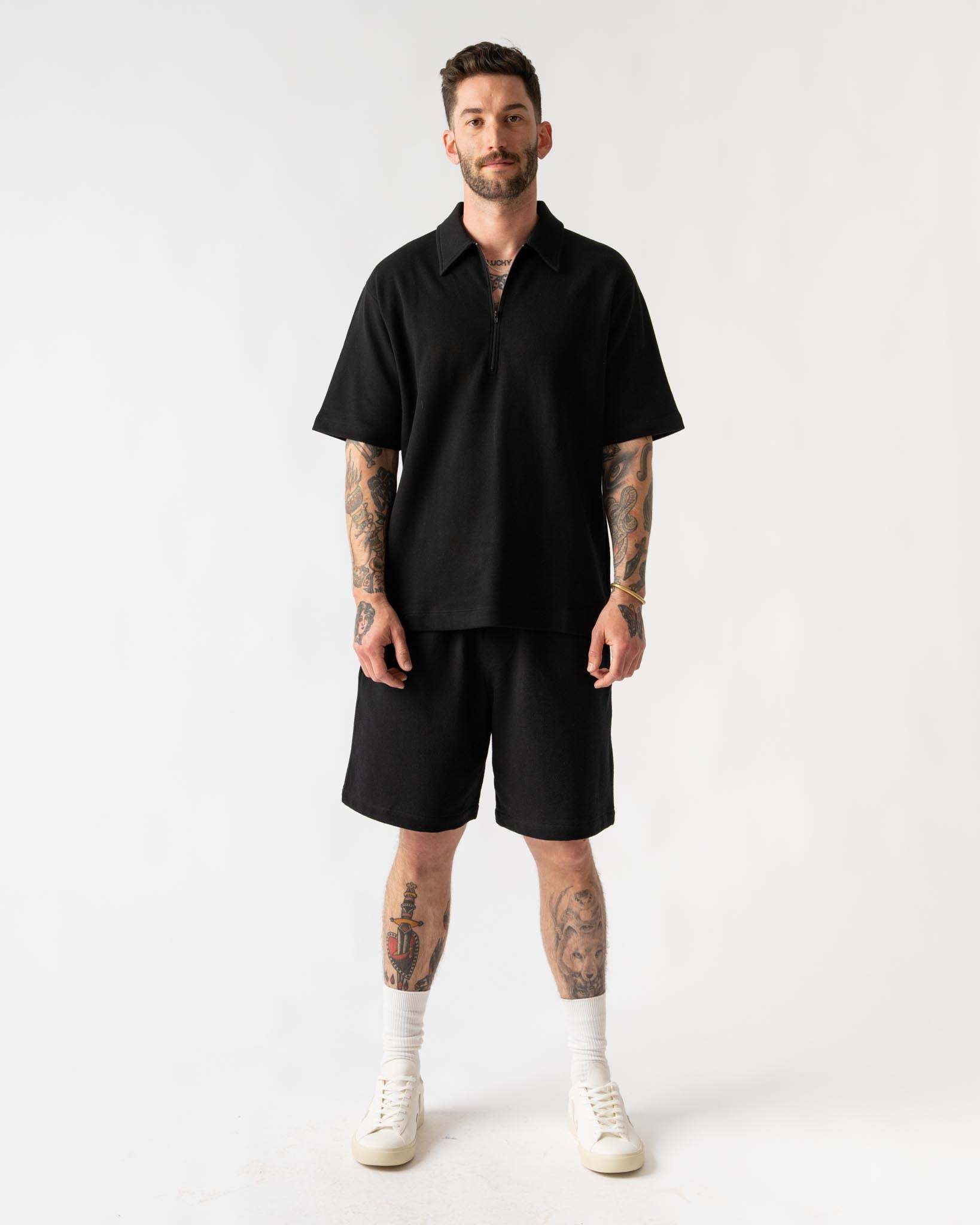 Lady White Co. LW460 Half Zip Polo in Black