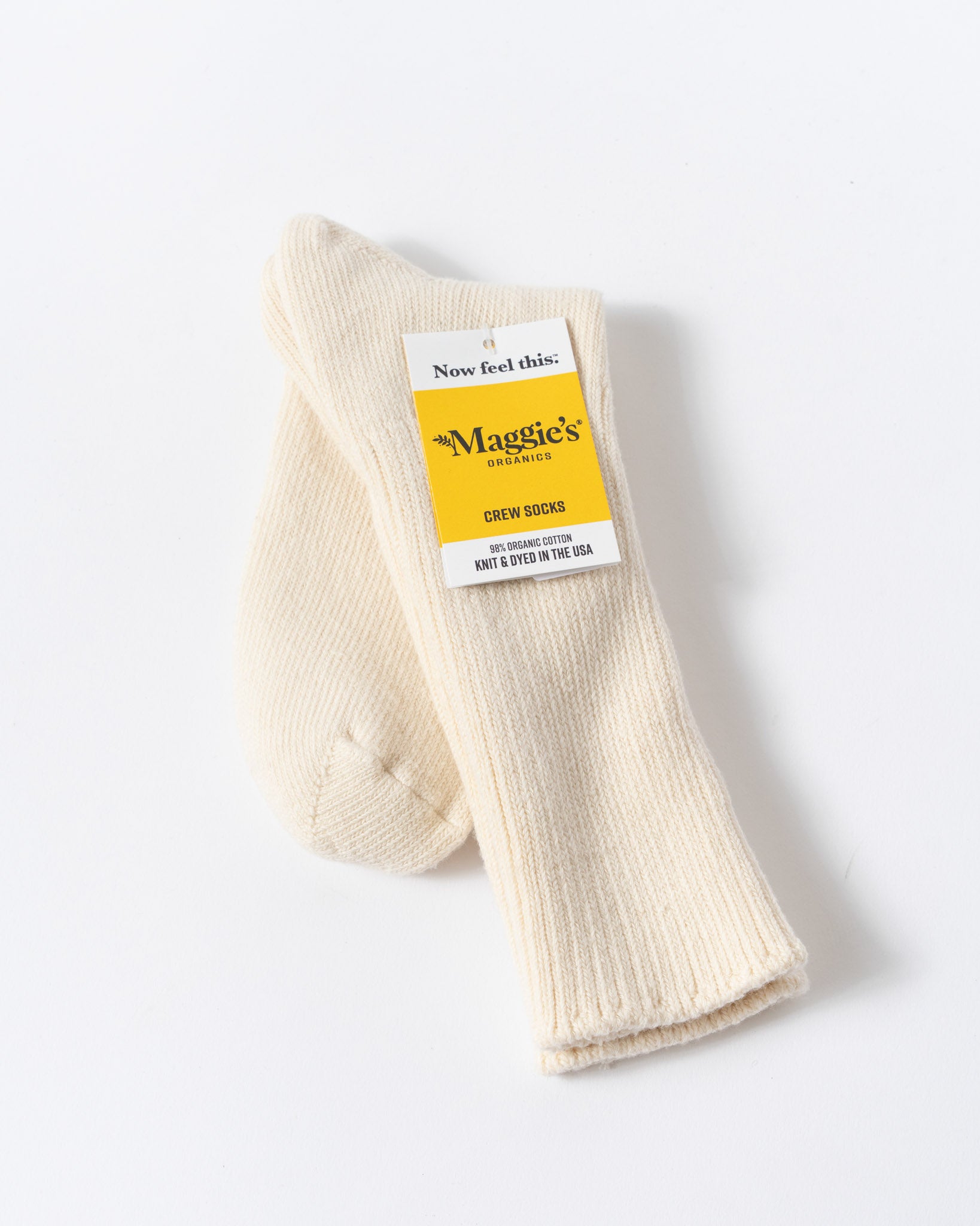 Maggie's Organics Cotton Classic Crew Socks in Natural