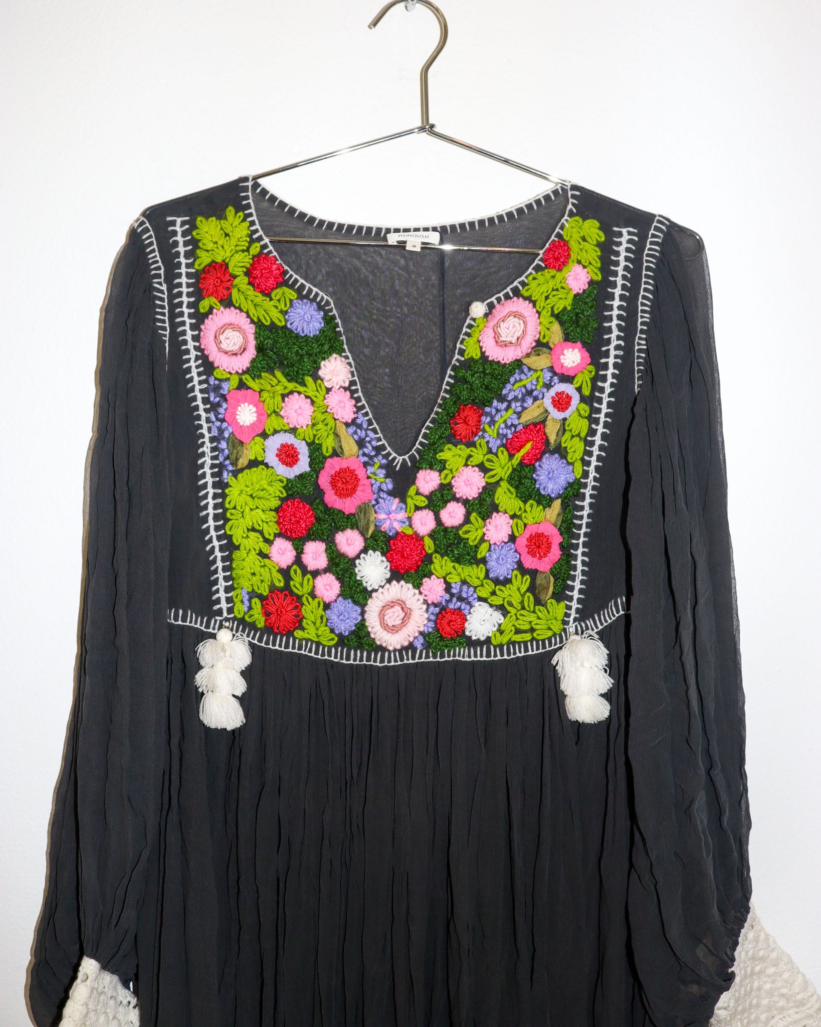 Pre-owned: Manoush Flower Dress in Multi/Black