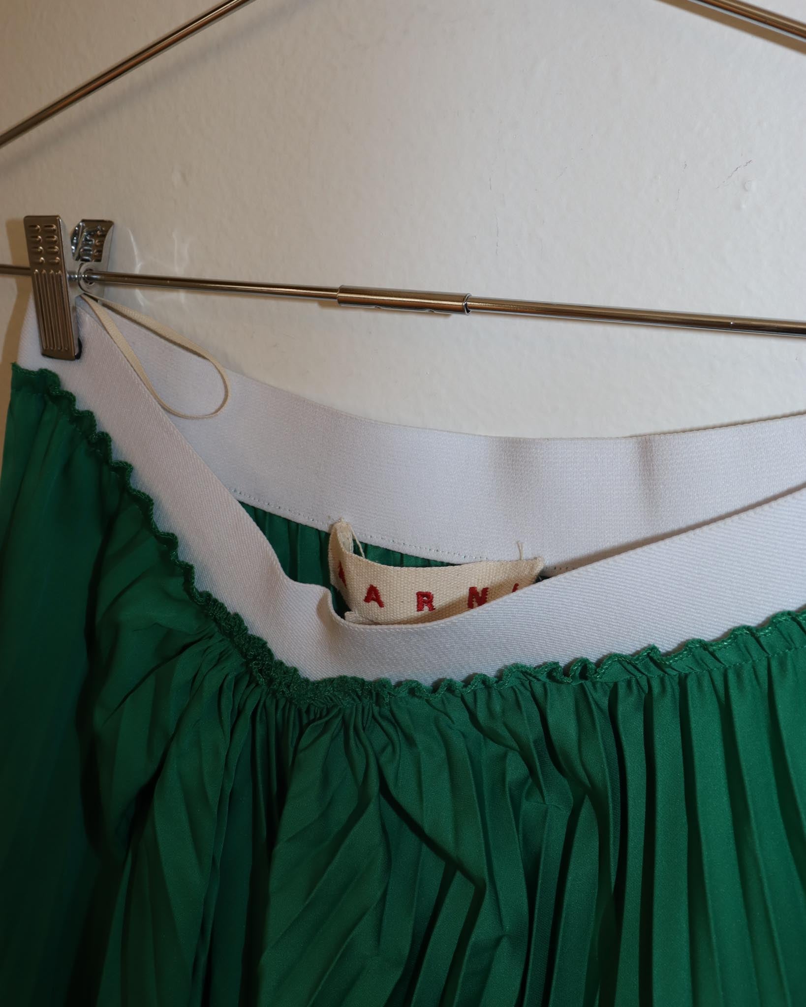 Pre-owned: Marni A-Line Skirt in Green