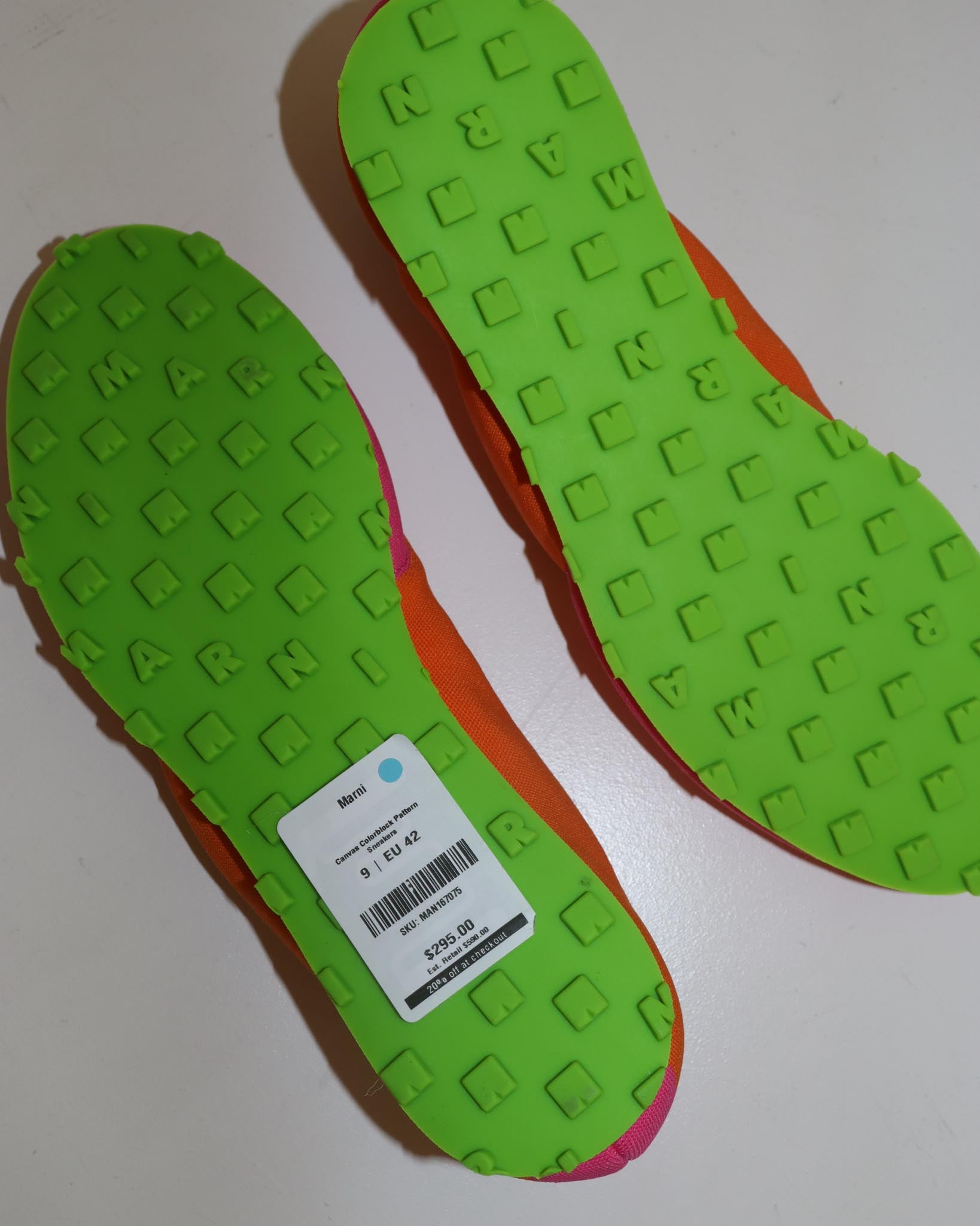 Pre-owned: Marni Canvas Colorblock Pattern Sneakers
