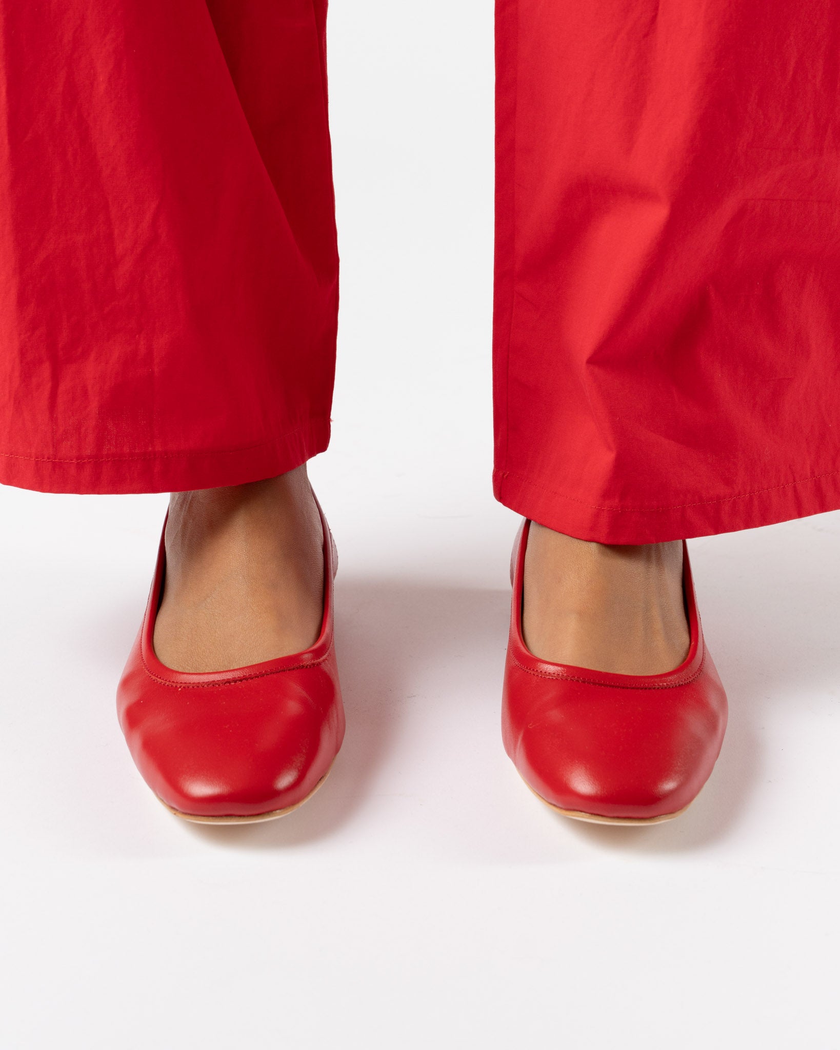Maryam Nassir Zadeh Serafina Flat Calf Heel in Rosso