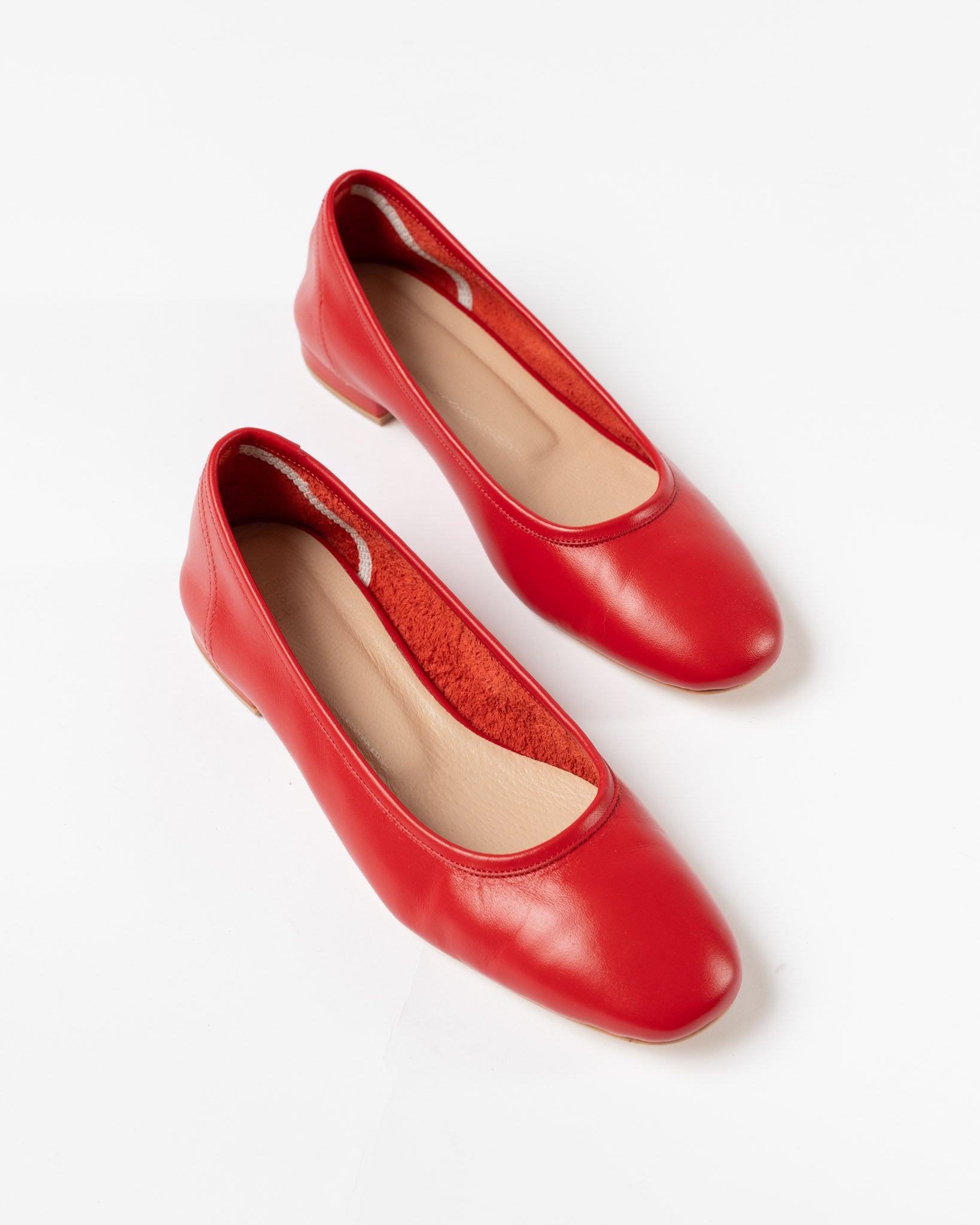 Maryam Nassir Zadeh Serafina Flat Calf Heel in Rosso