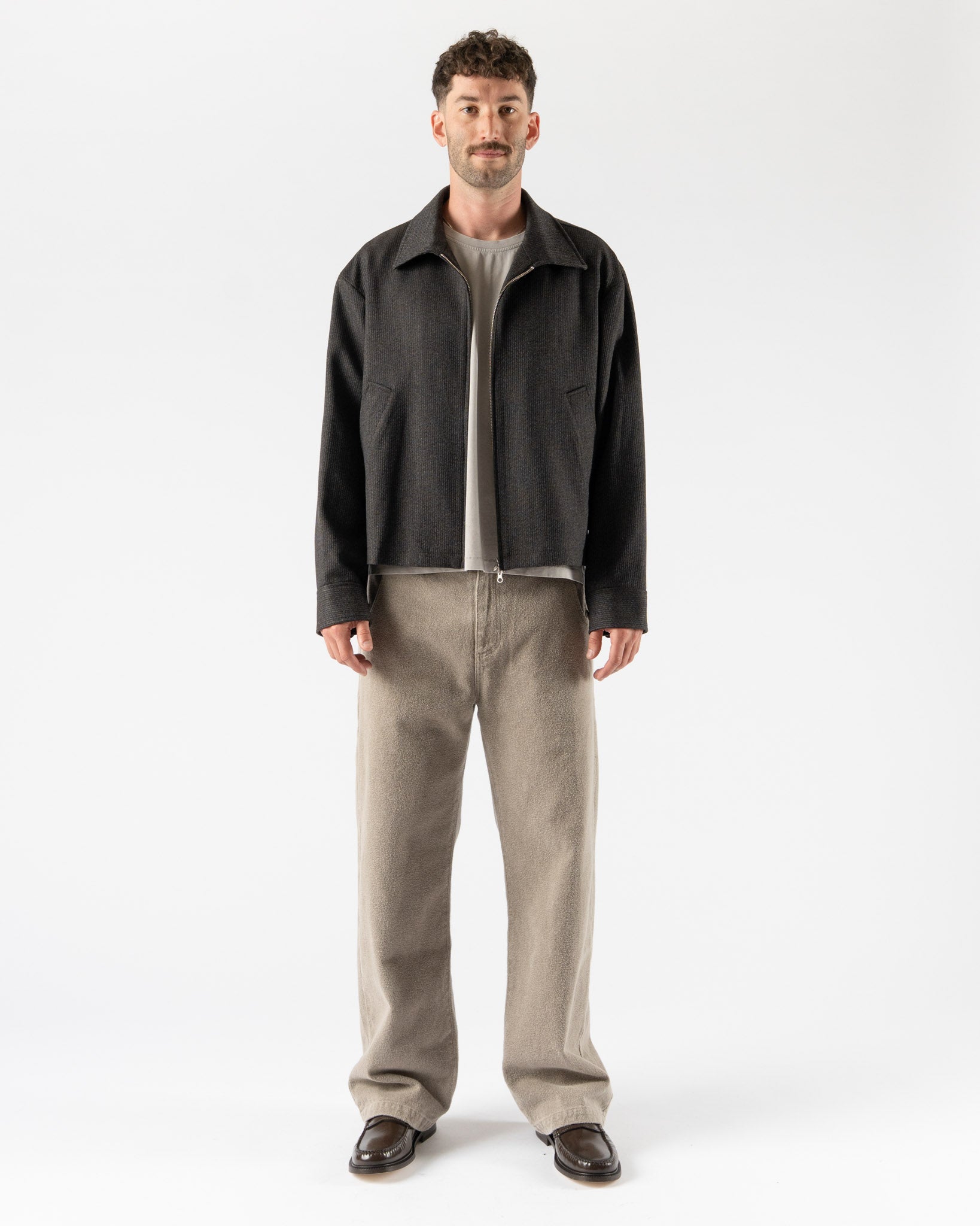 mfpen Mail Jacket in Brown Melange Stripe