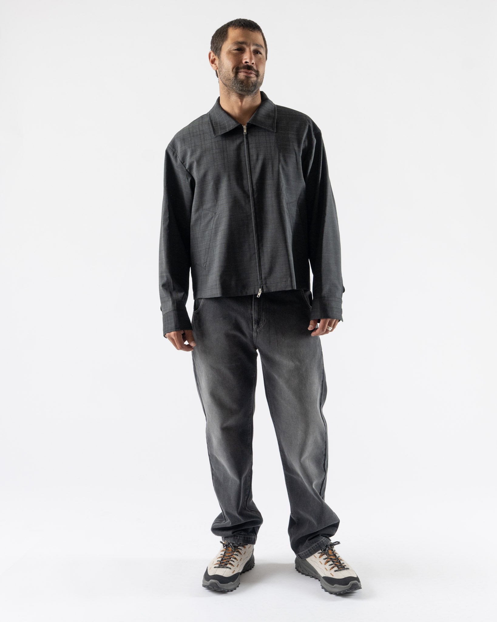 mfpen Mail Jacket in Dark Grey Check