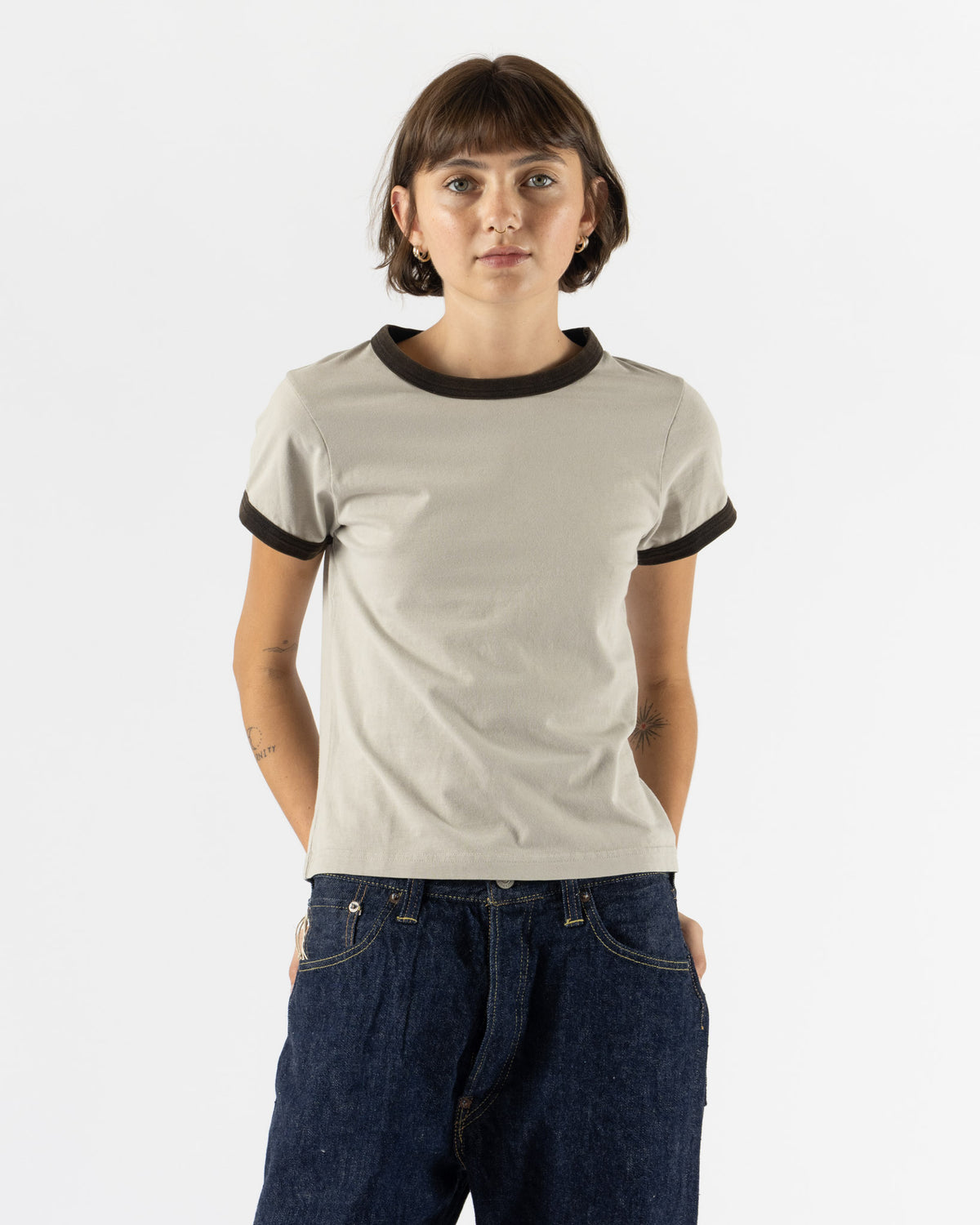 mfpen Ringer Tee in Washed Clay