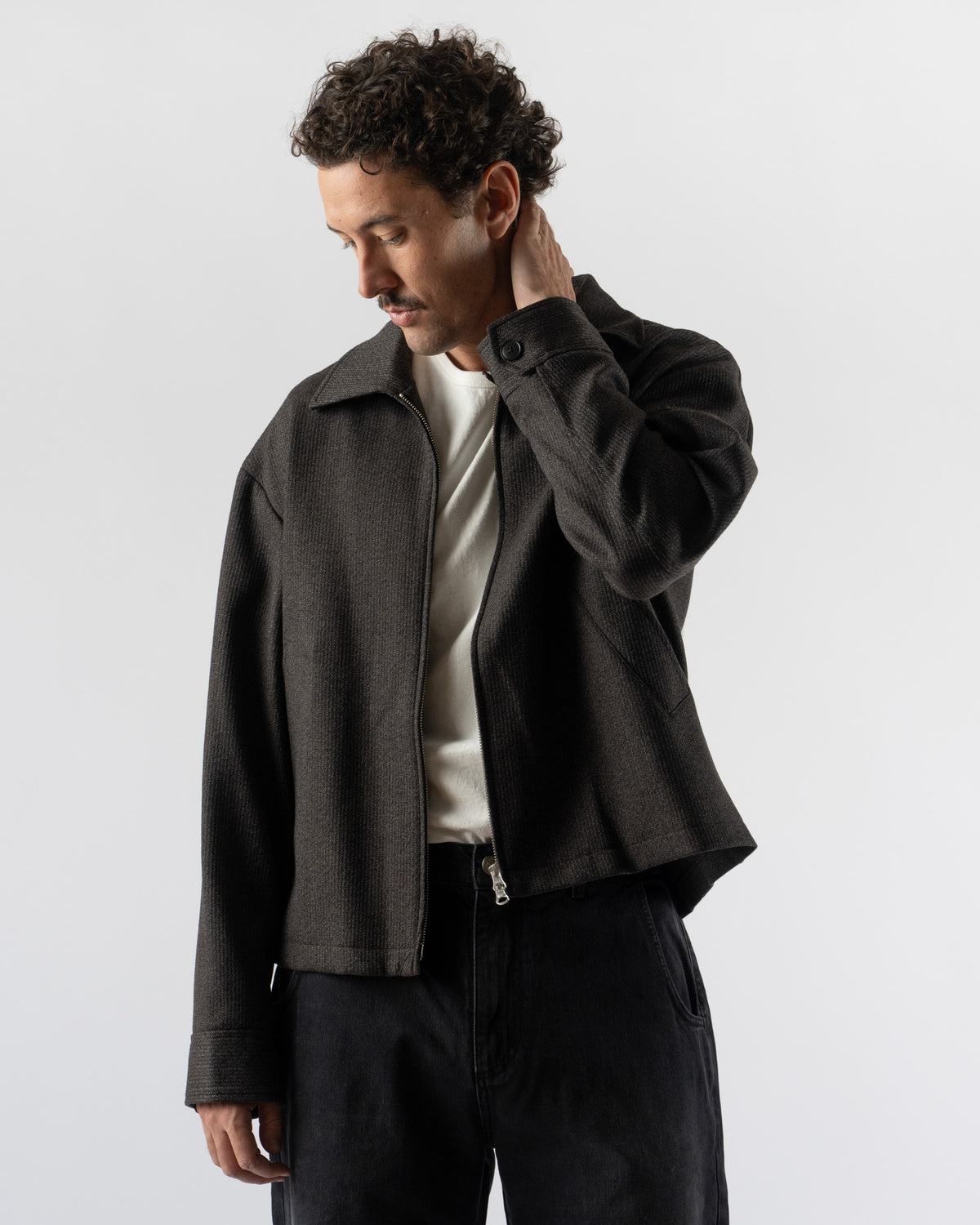mfpen Mail Jacket in Brown Melange Stripe
