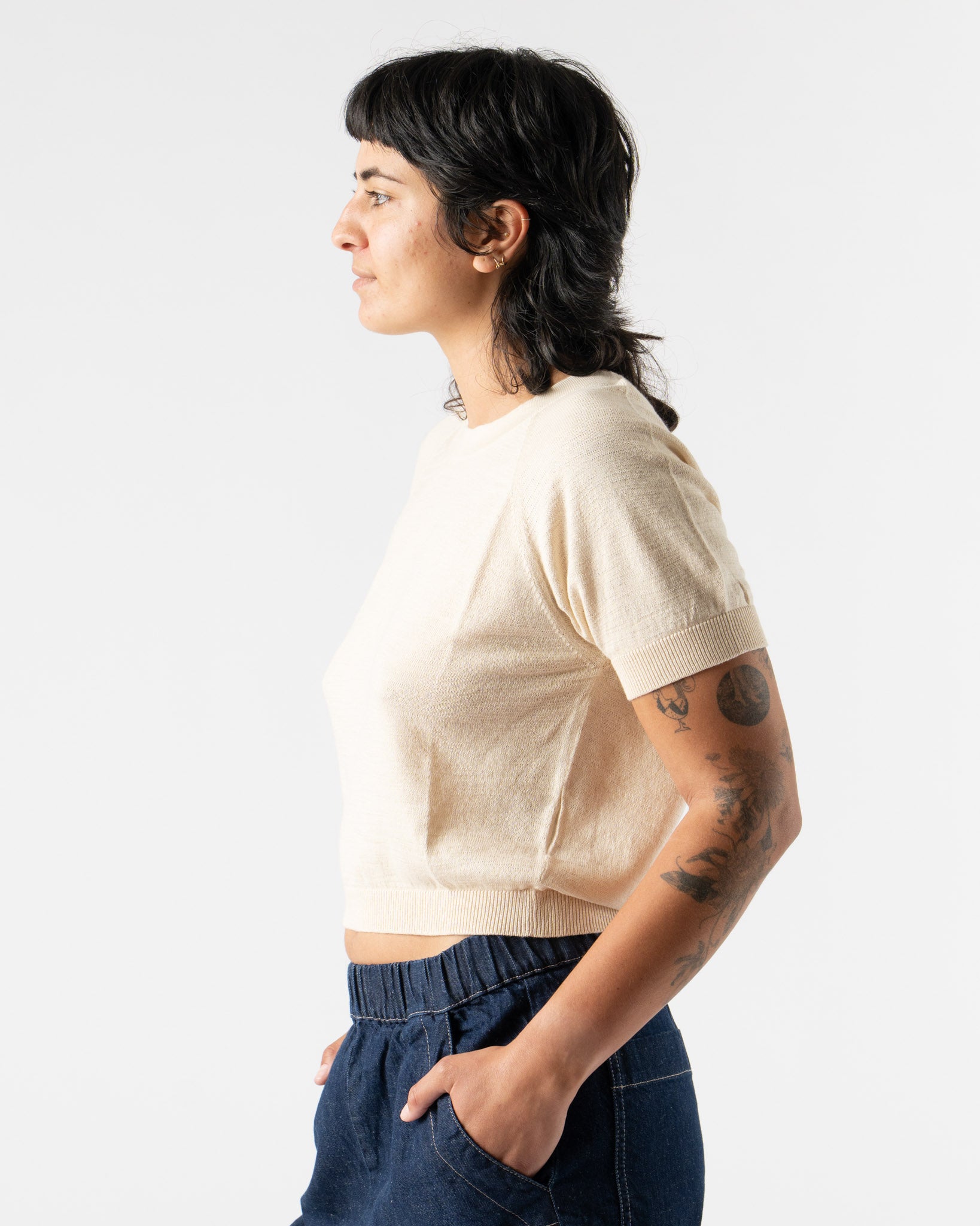 Micaela Greg Raglan Tee in Cream