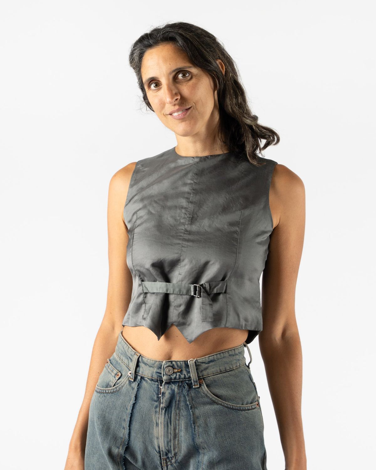 MM6 Maison Margiela Gilet in Grey Curated at Jake and Jones