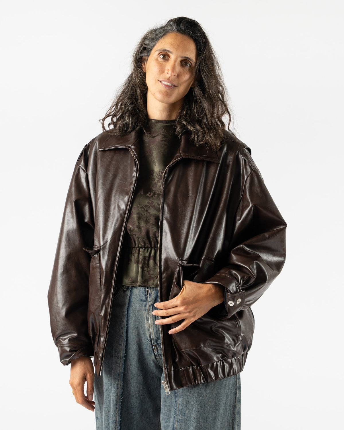 MM6 Maison Margiela Sports Jacket in Burgundy Curated at Jake and 