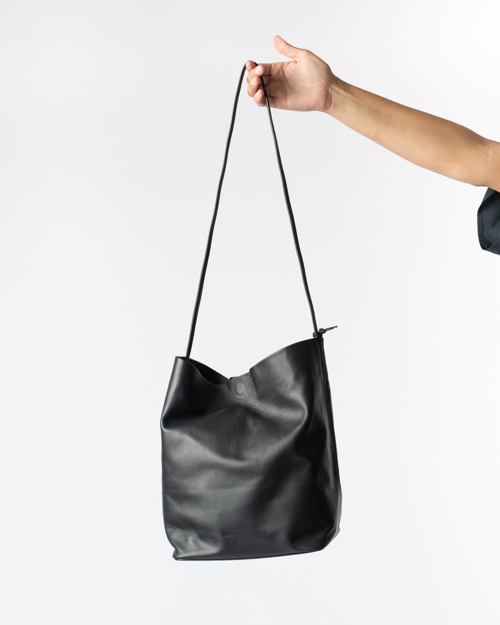 Modern Weaving Tall Crossbody Single Strap in Black