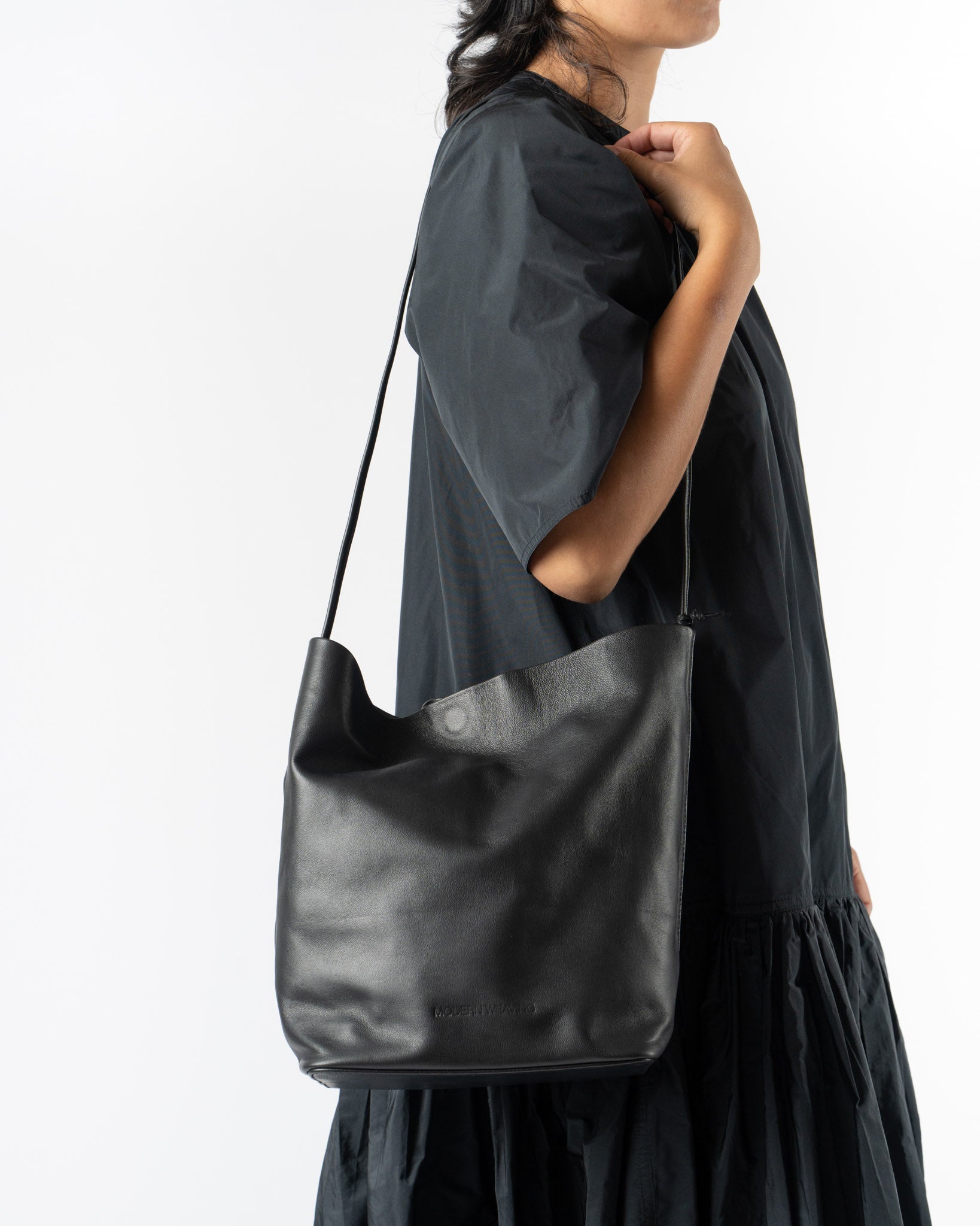 Modern Weaving Tall Crossbody Single Strap in Black