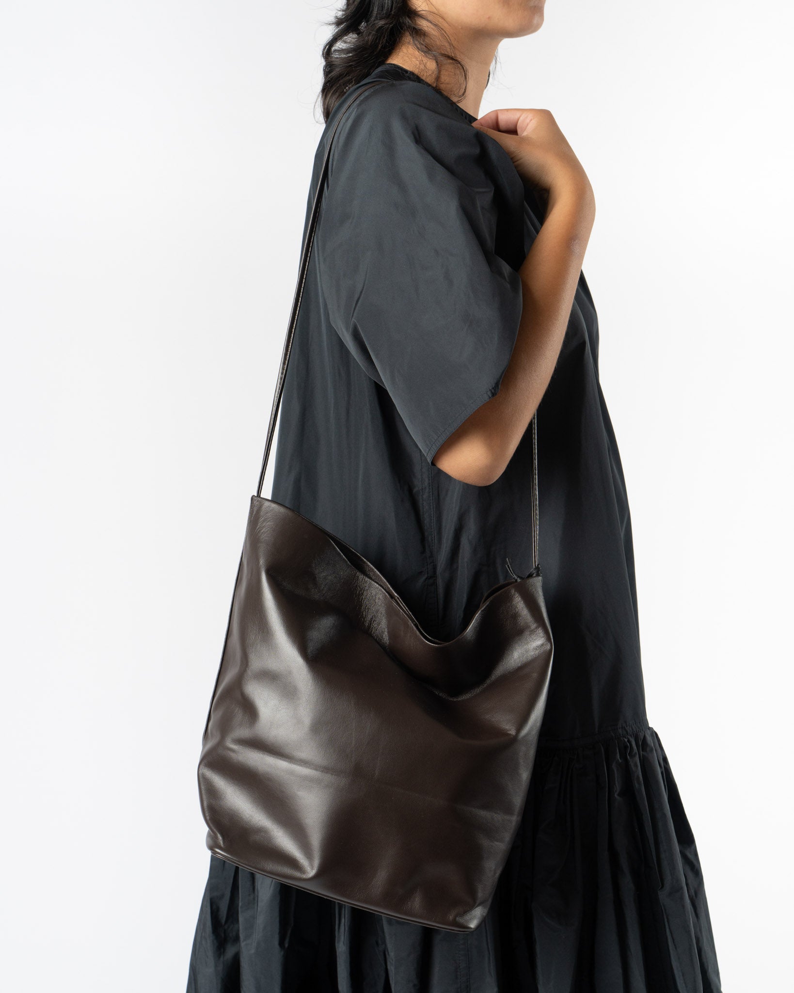 Modern Weaving Tall Crossbody Single Strap in Braun