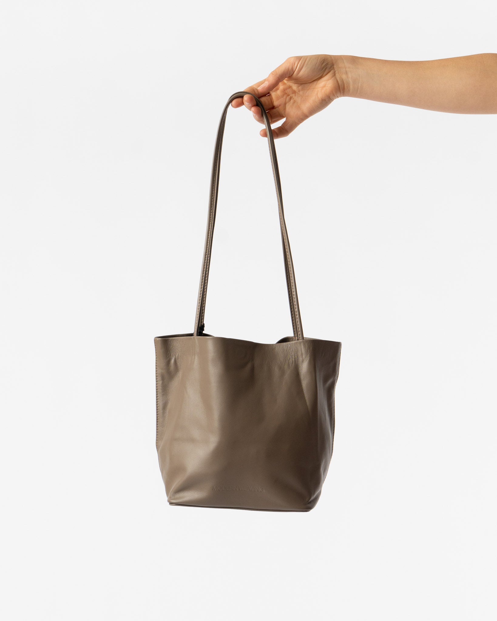 Modern Weaving Slim Lamb Basket in Taupe