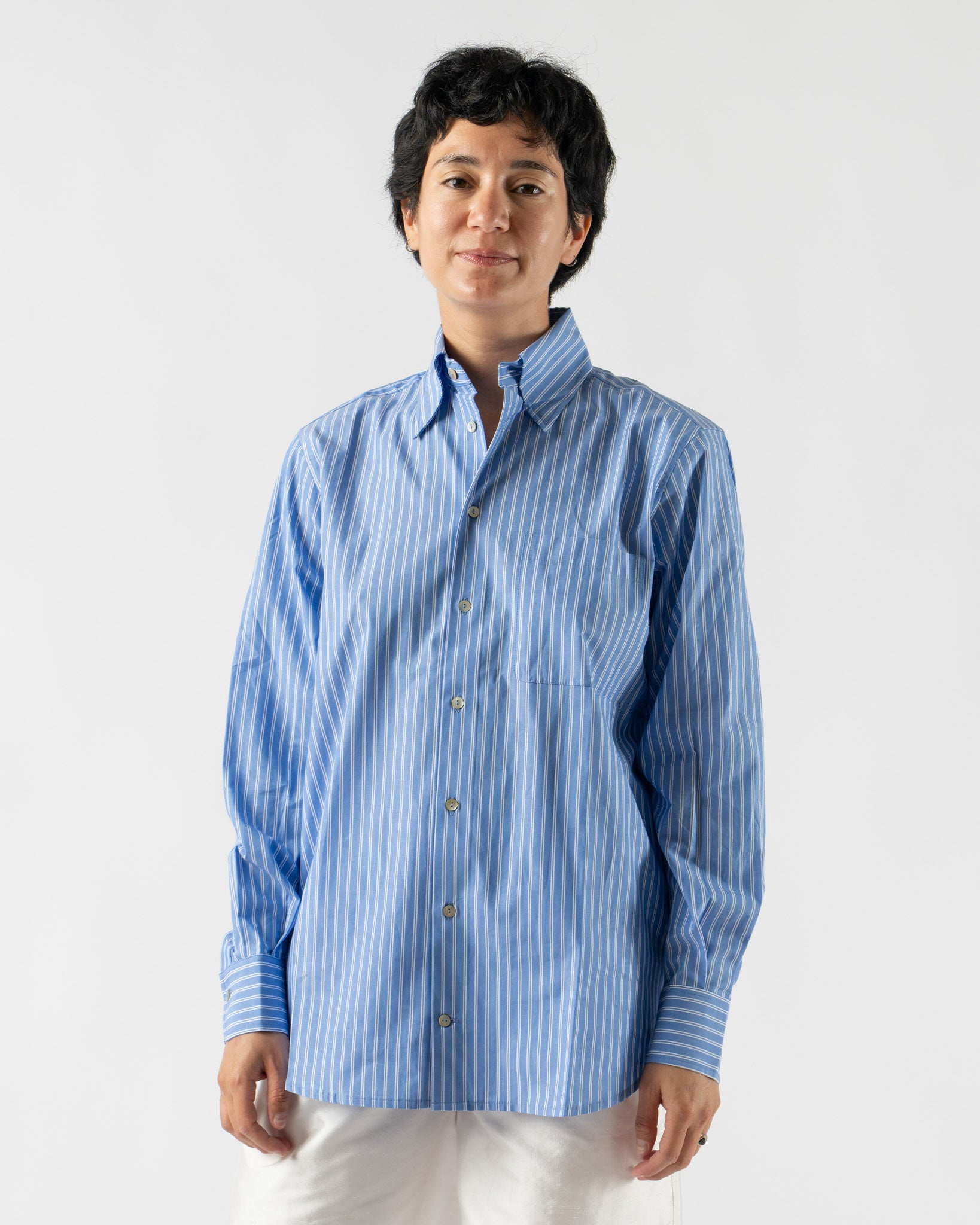 Hai Franco Shirt in Blue/White Stripes