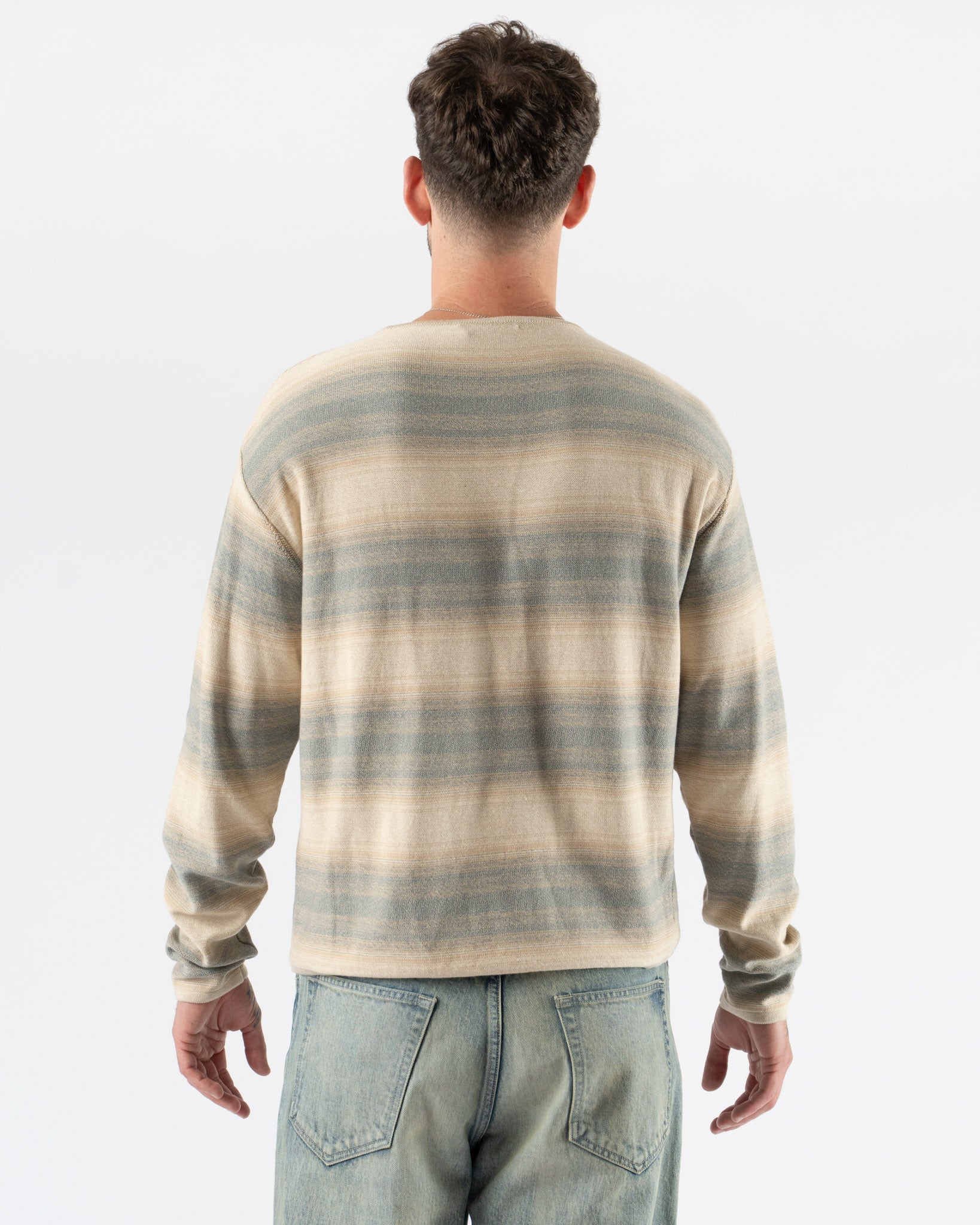 Auralee Cotton Silk Gradient Knit Pullover