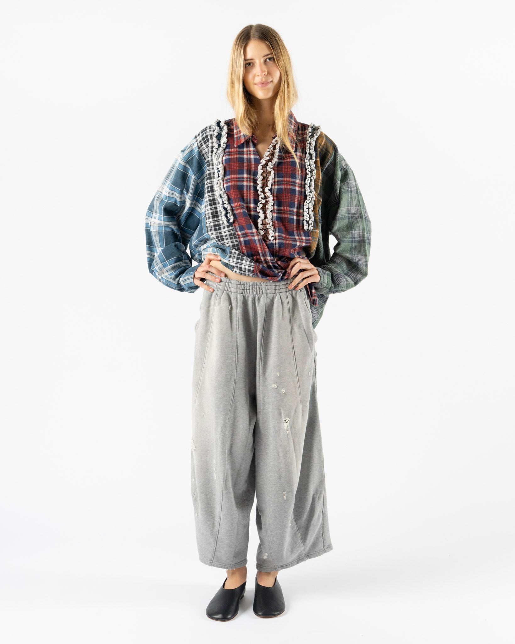 Needles Deconstructed H.D. Sweat Pant in Heather Grey