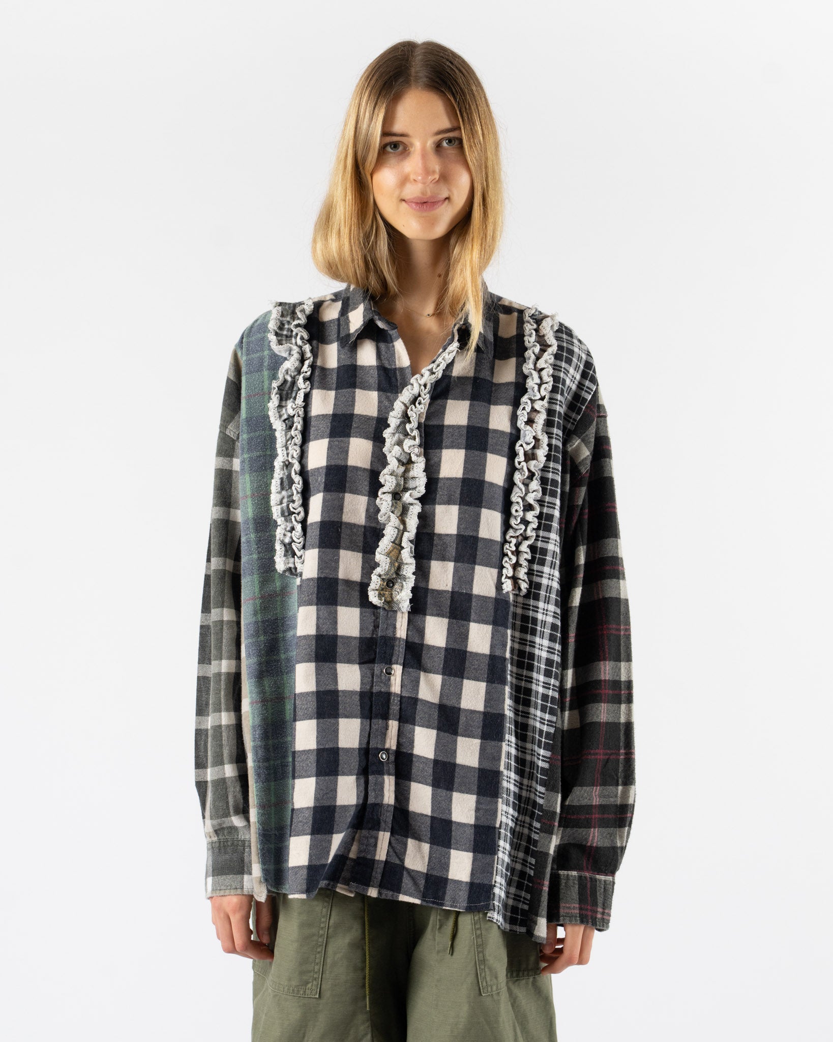 Needles Flannel 5 Cuts Frill Shirt