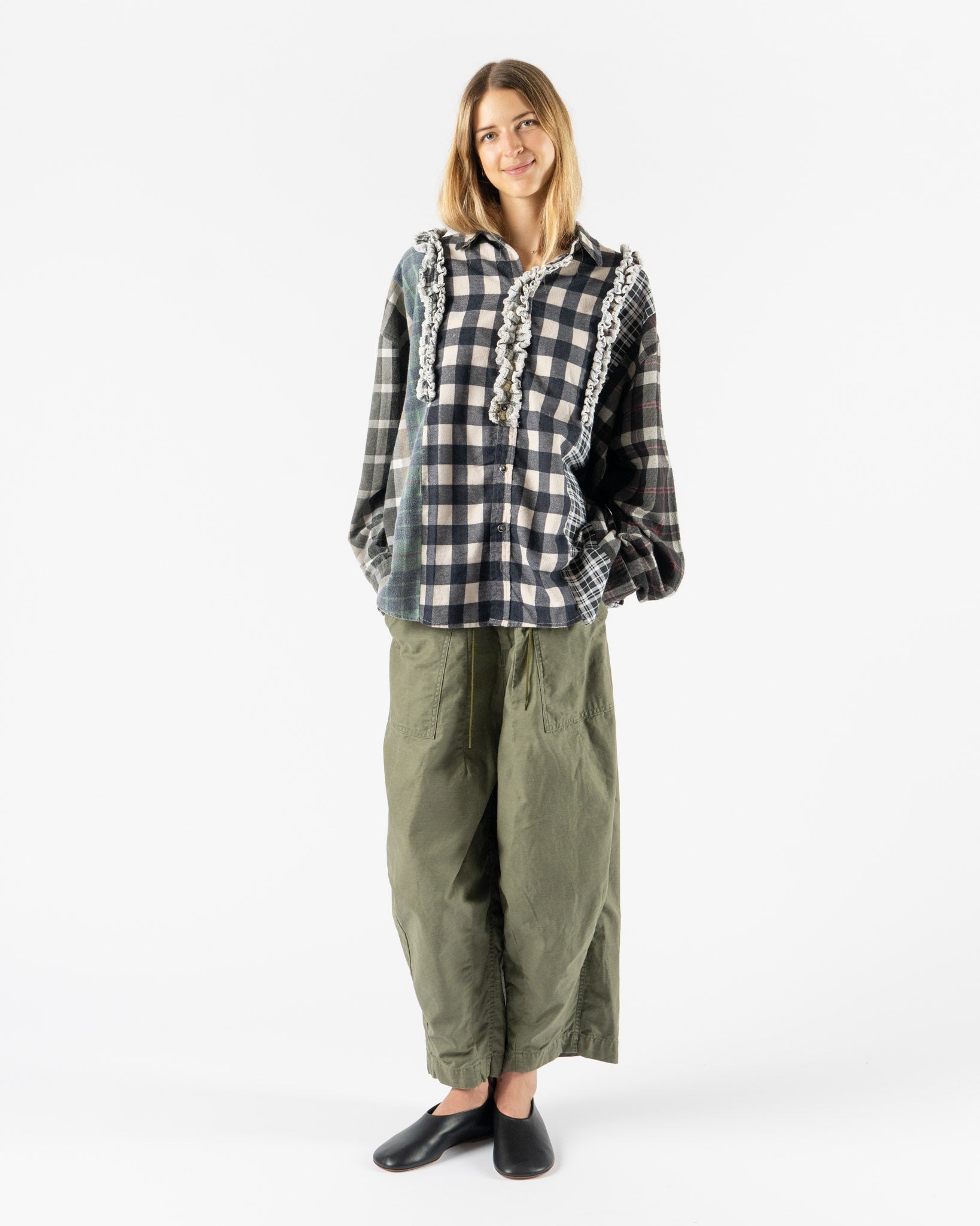 Needles Flannel 5 Cuts Frill Shirt