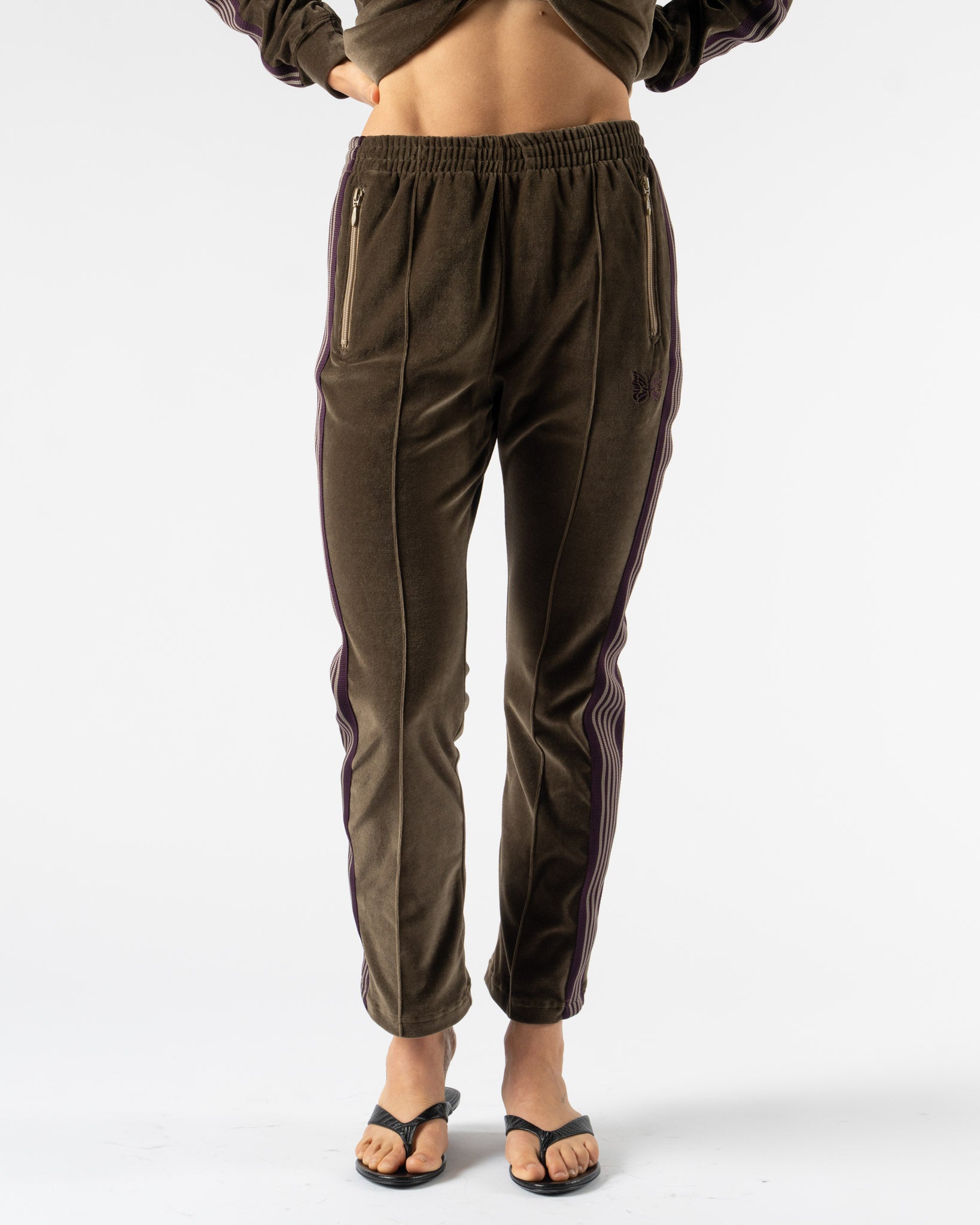 Needles Narrow Track Pant in Taupe