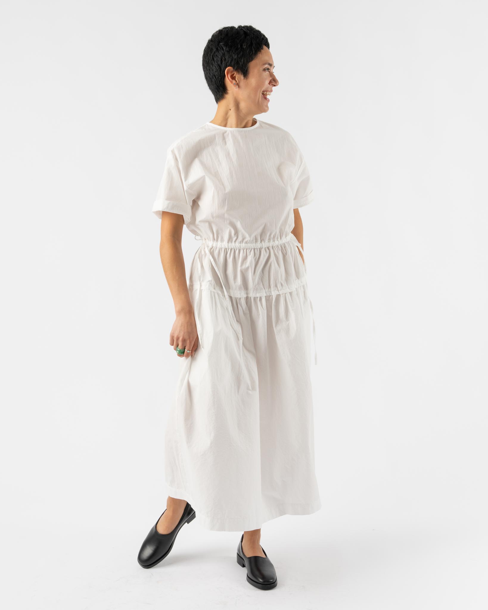 nicholson & nicholson Apple Short Sleeve Dress in White
