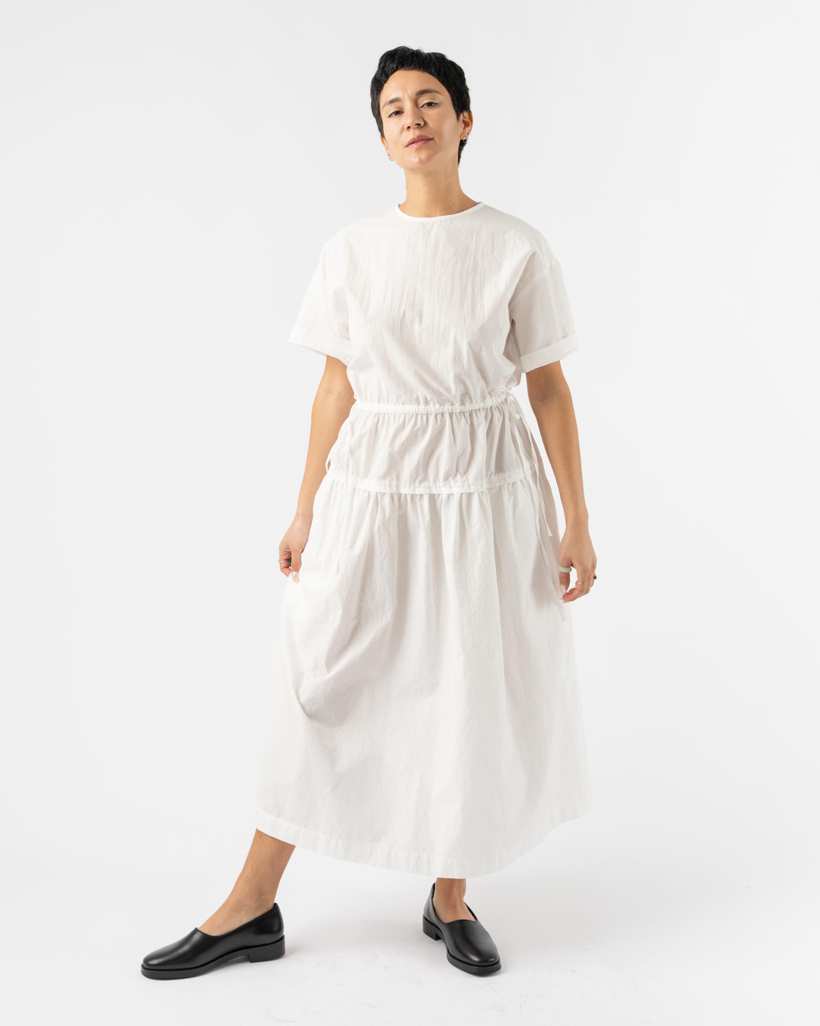 nicholson & nicholson Apple Short Sleeve Dress in White Curated at Jake and  Jones