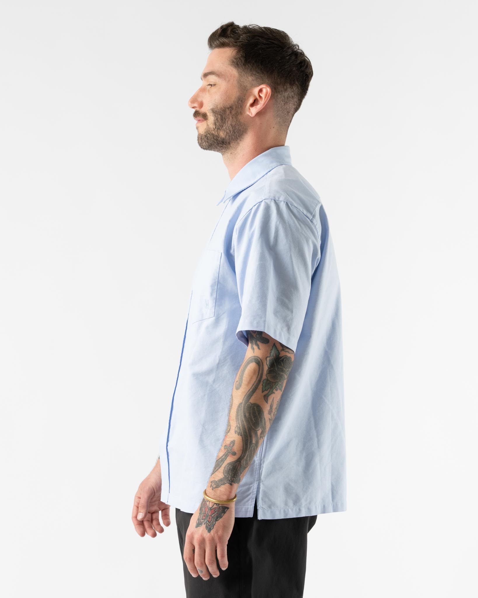 Norse Projects Ivan Oxford Monogram in Pale Blue