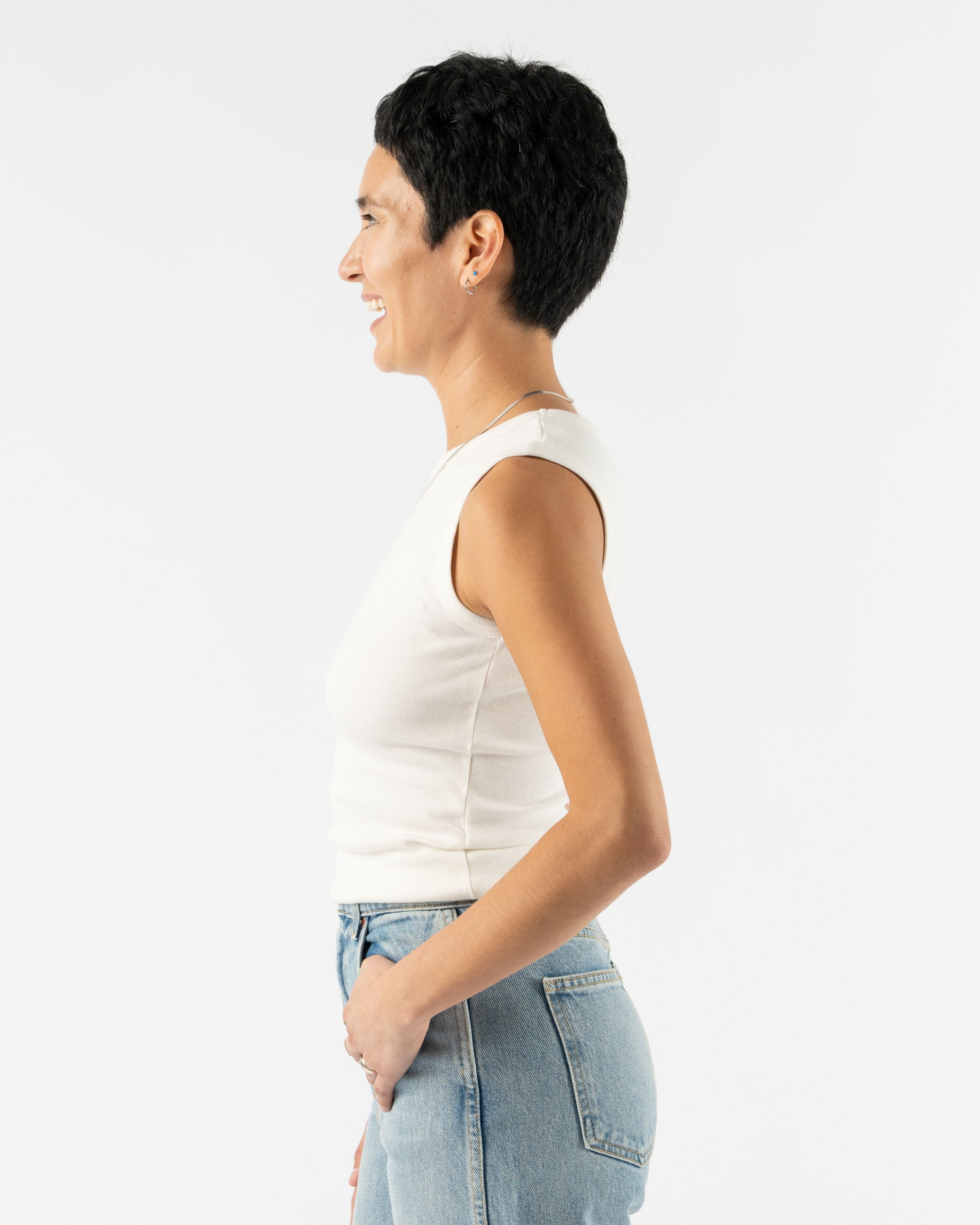 Nu Swim Organic Cotton Shell Tank in White
