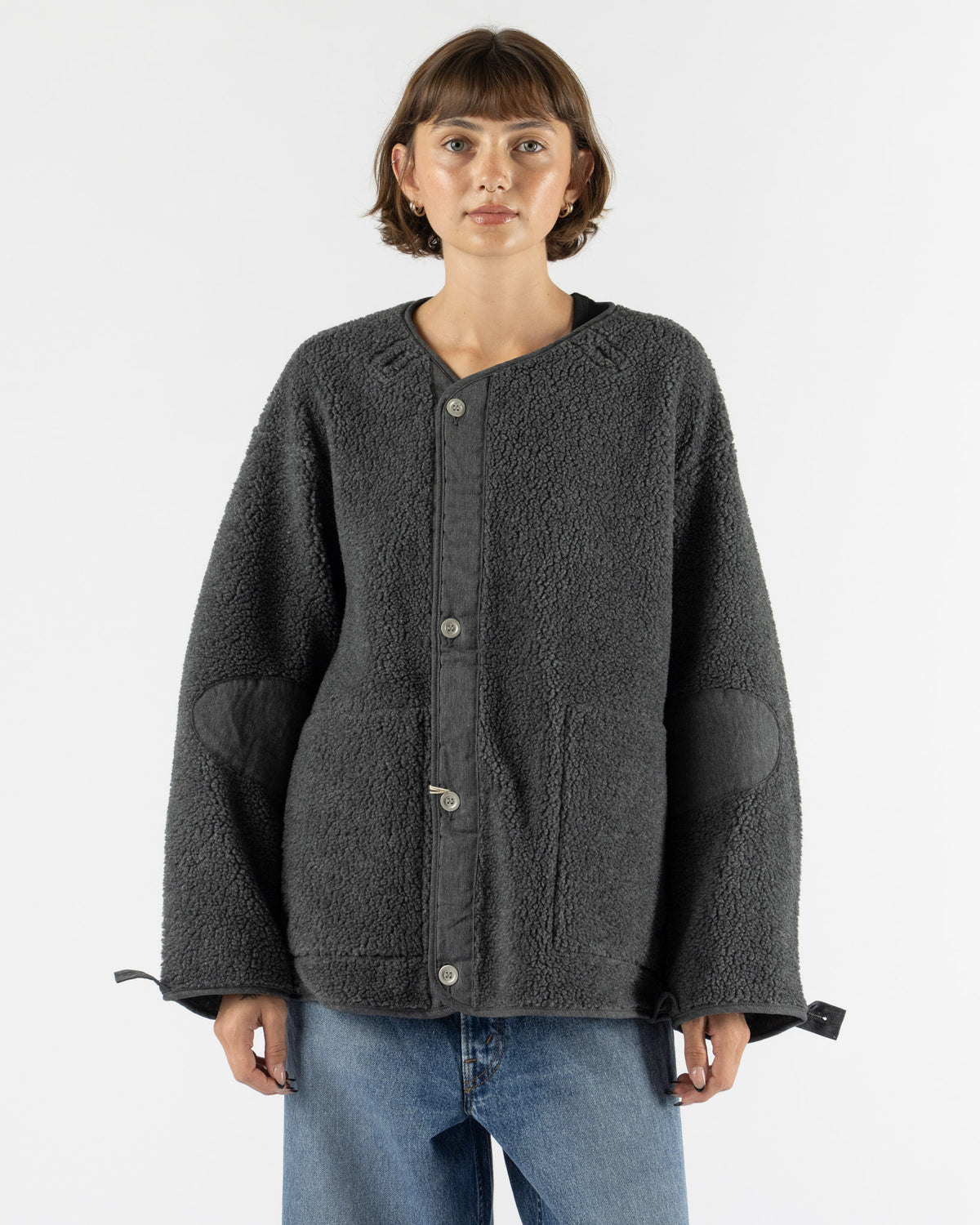 orSlow M-65 Unisex Fish Tail Coat Liner in Charcoal Gray